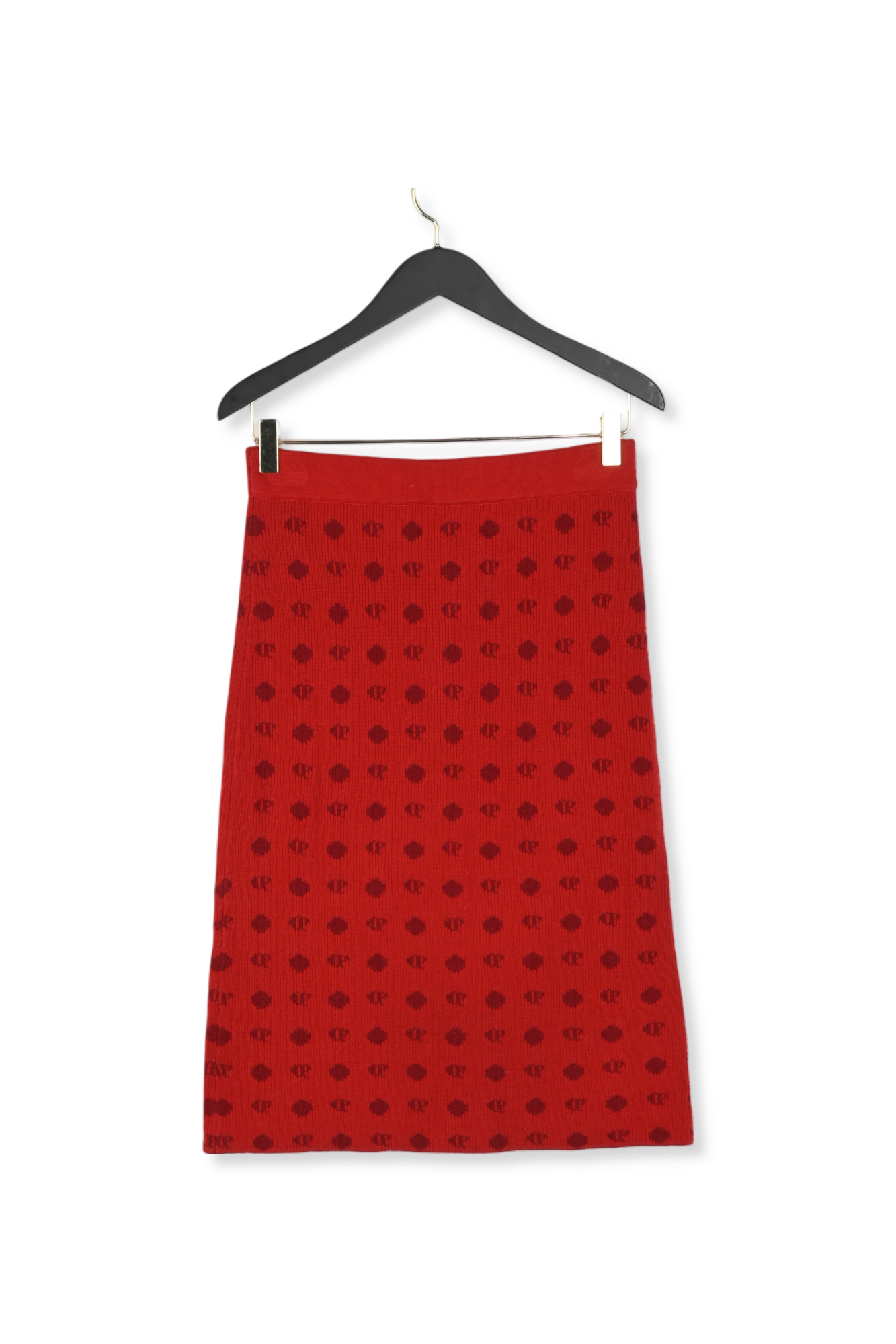 Jupe mi-longue maille rouge Faume - seconde main