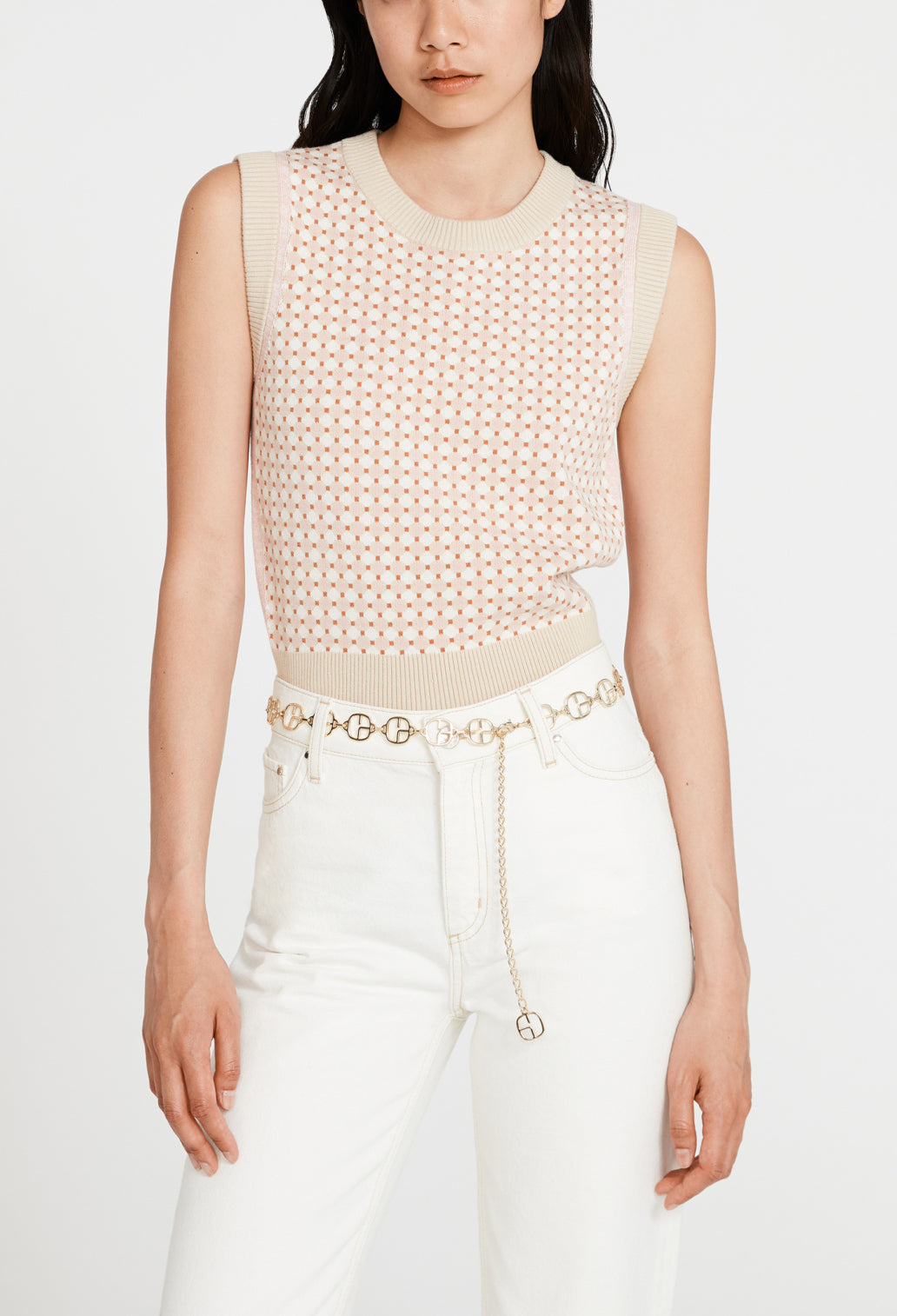 Pull sans manche à motifs Faume - seconde main