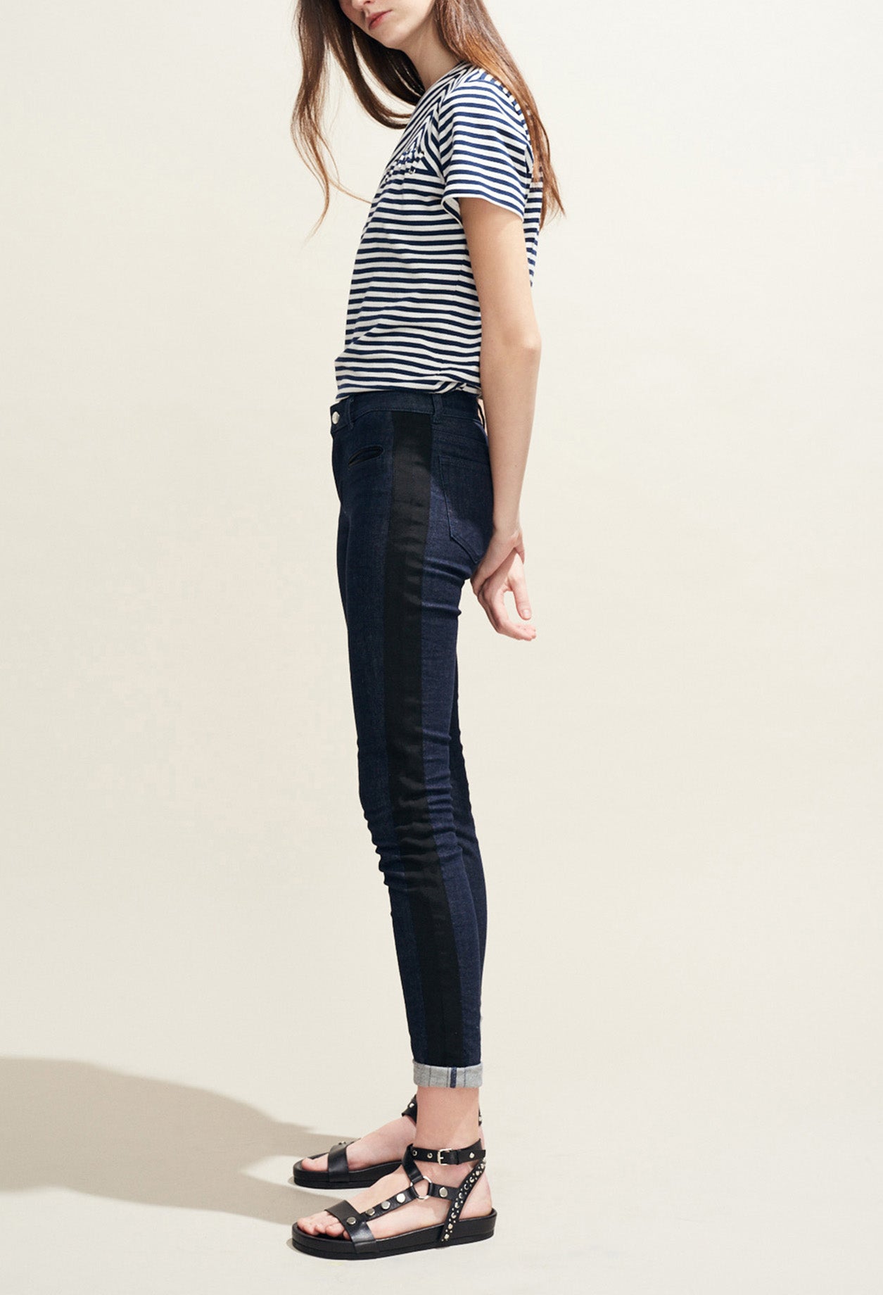 Jean brut détails sportswear Faume - seconde main