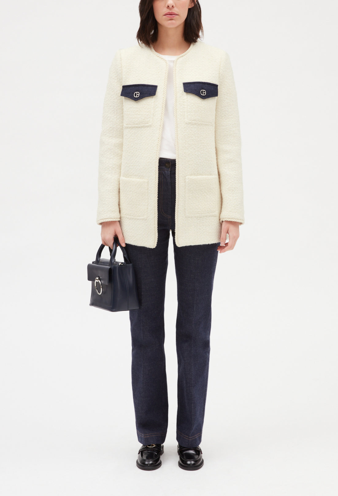 Veste tweed manches longues beige Faume - seconde main