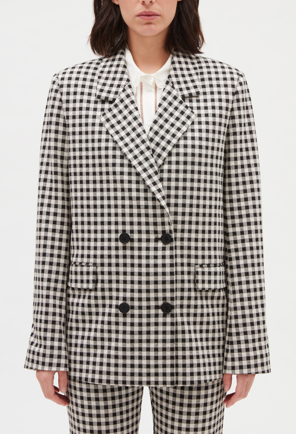 Veste tailleur vichy bicolore Faume - seconde main