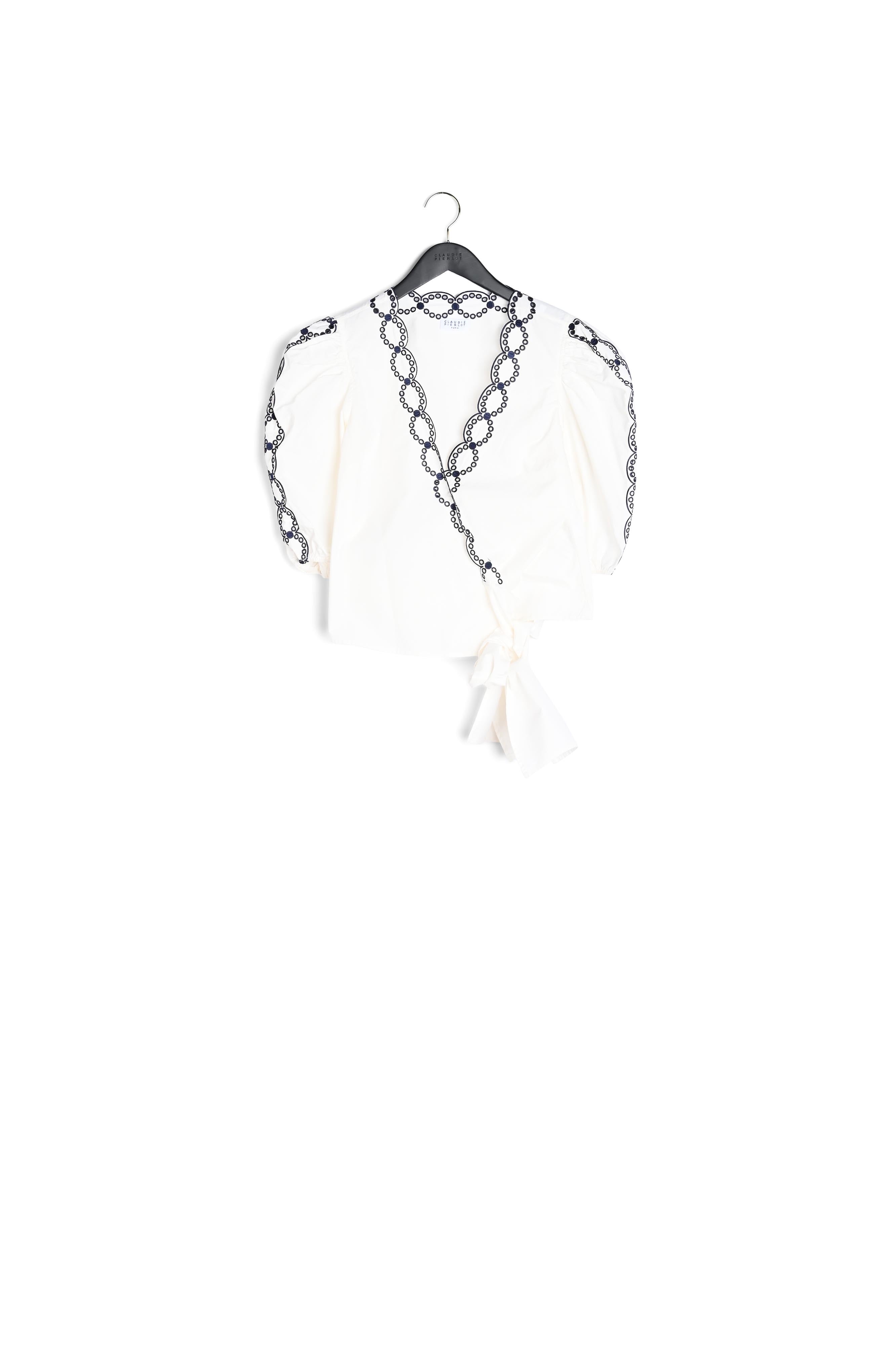 Blouse portefeuille en coton biologique Faume - seconde main