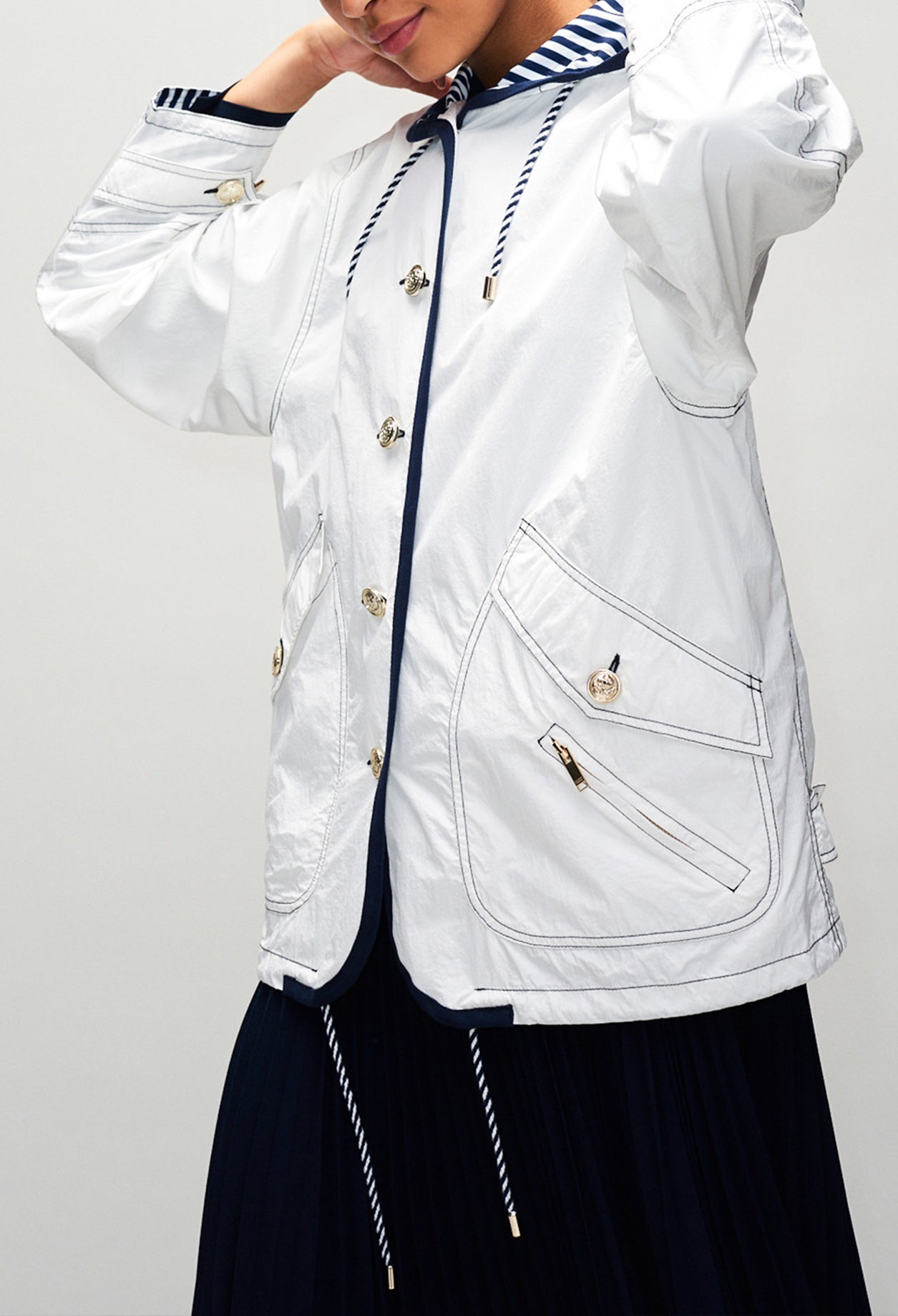 Coupe-vent à surpiqures et boutons dorés Faume - seconde main