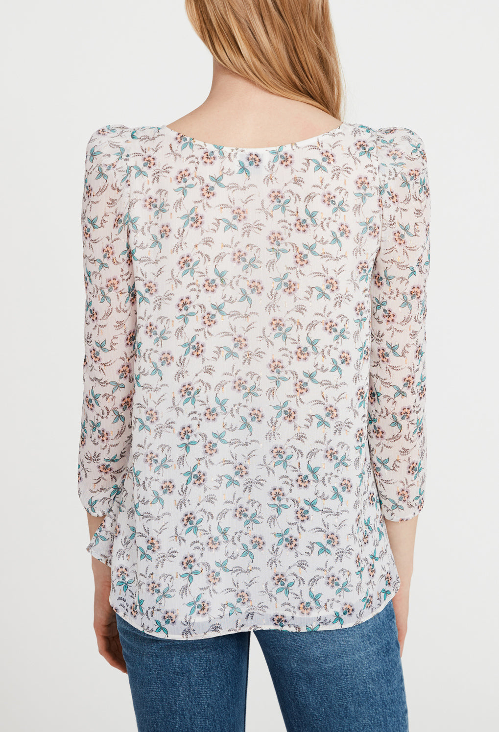 Chemise imprimé floral métallisé Faume - seconde main