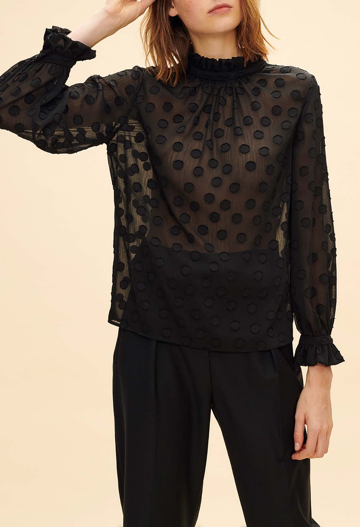 Top plumetis col victorien Faume - seconde main