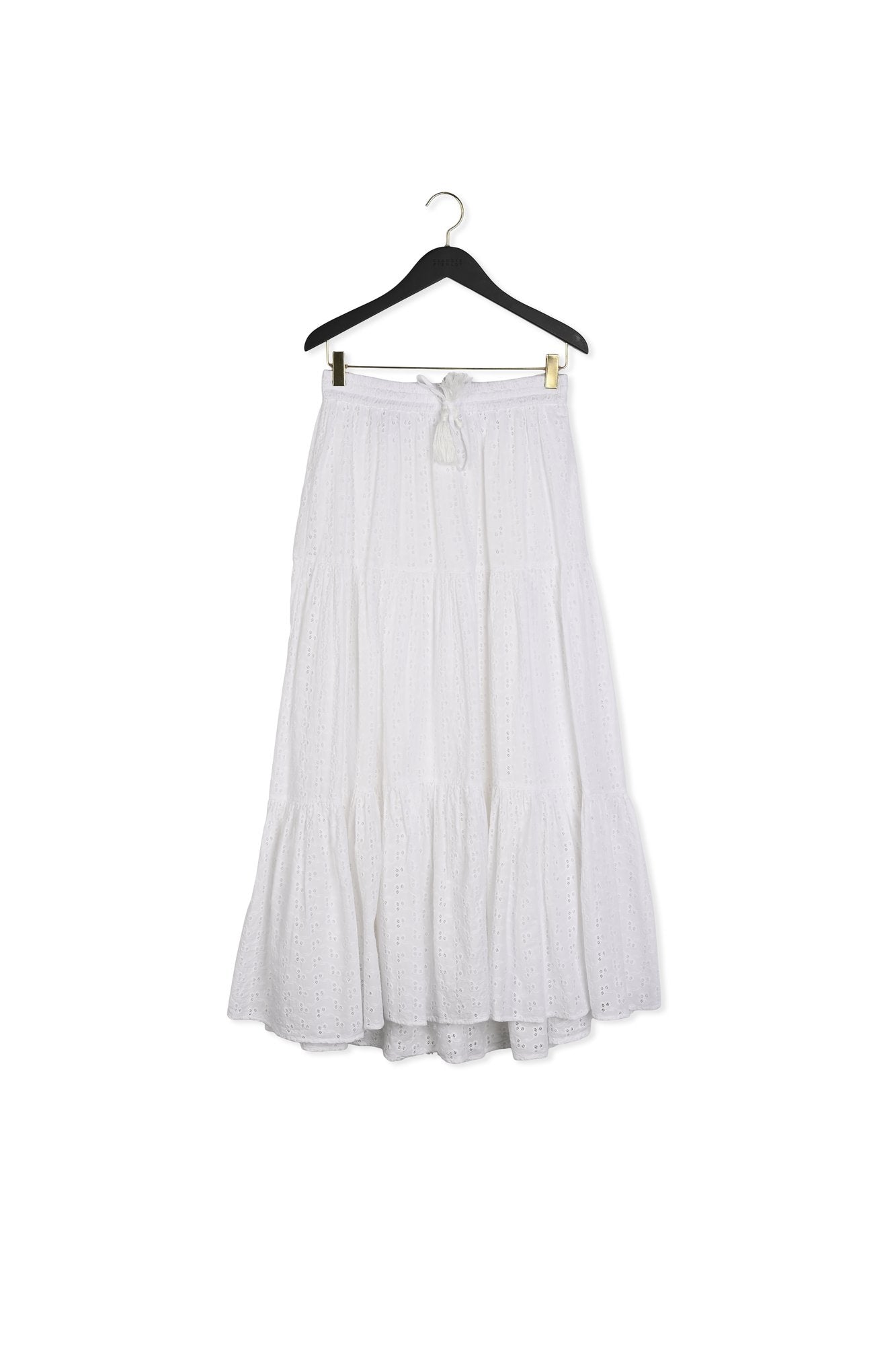 Jupe midi brodée en coton biologique Faume - seconde main