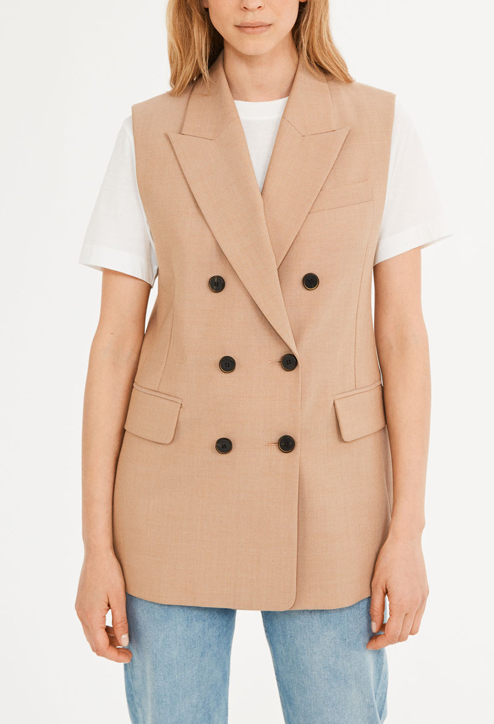 Veste sans manches en laine traçable Faume - seconde main