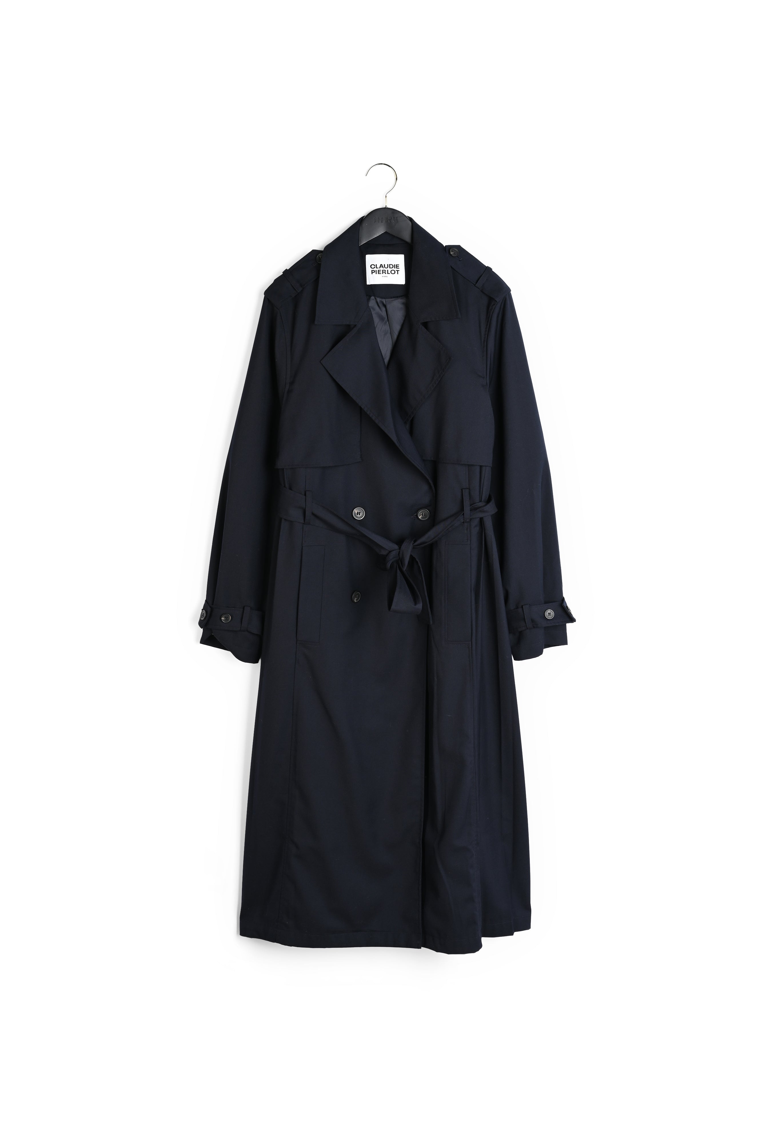 Trench long bleu marine Faume - seconde main