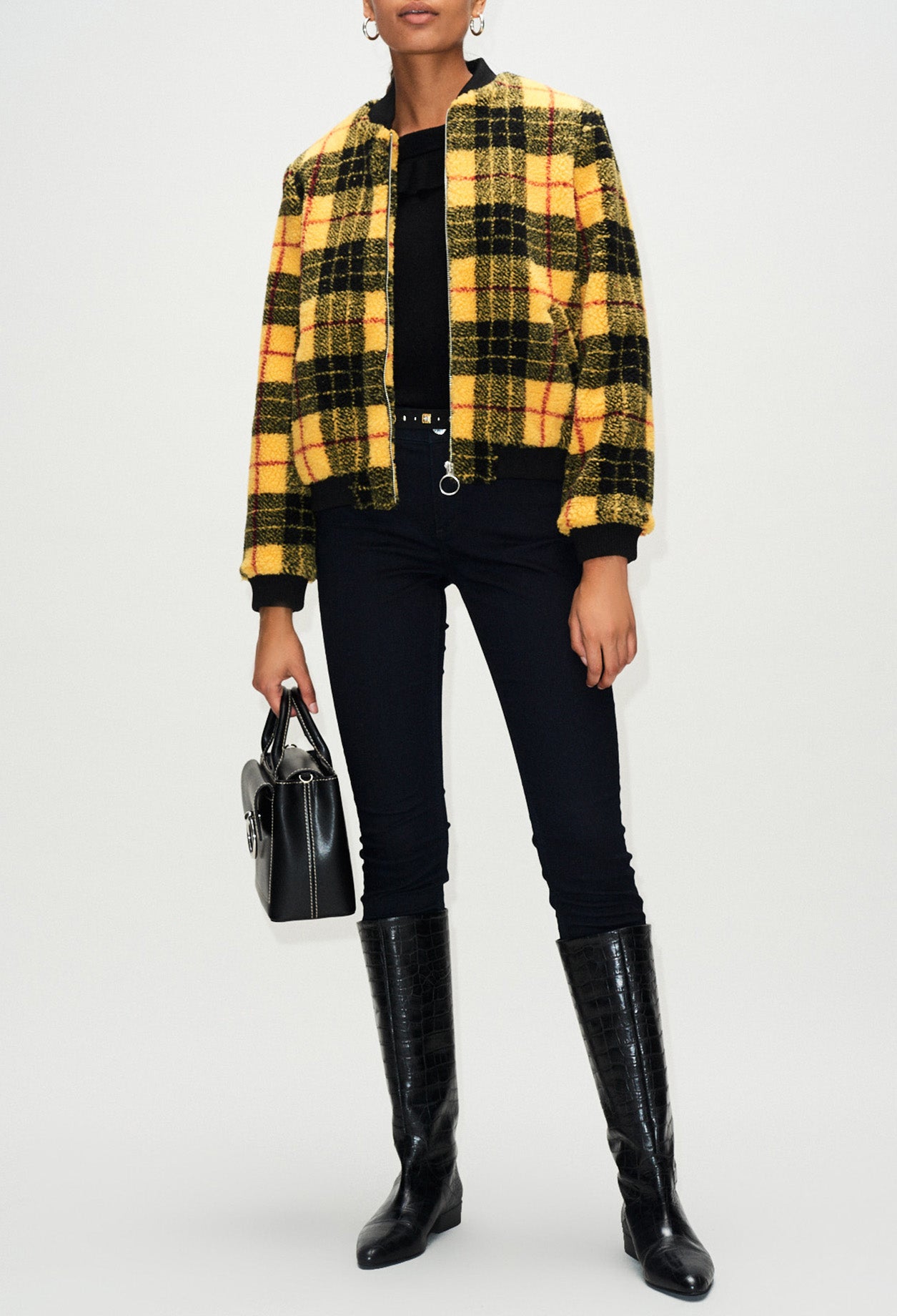 Bombers fausse fourrure à carreaux Faume - seconde main