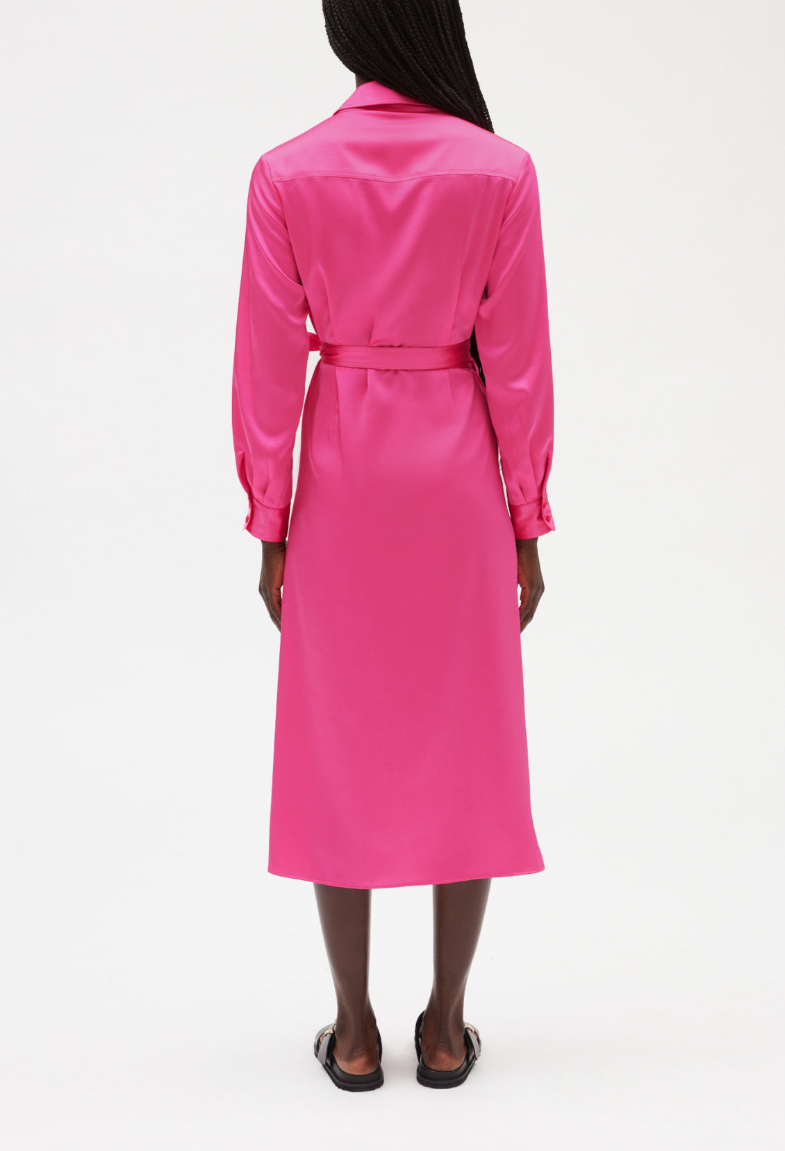 Robe midi portefeuille rose Faume - seconde main