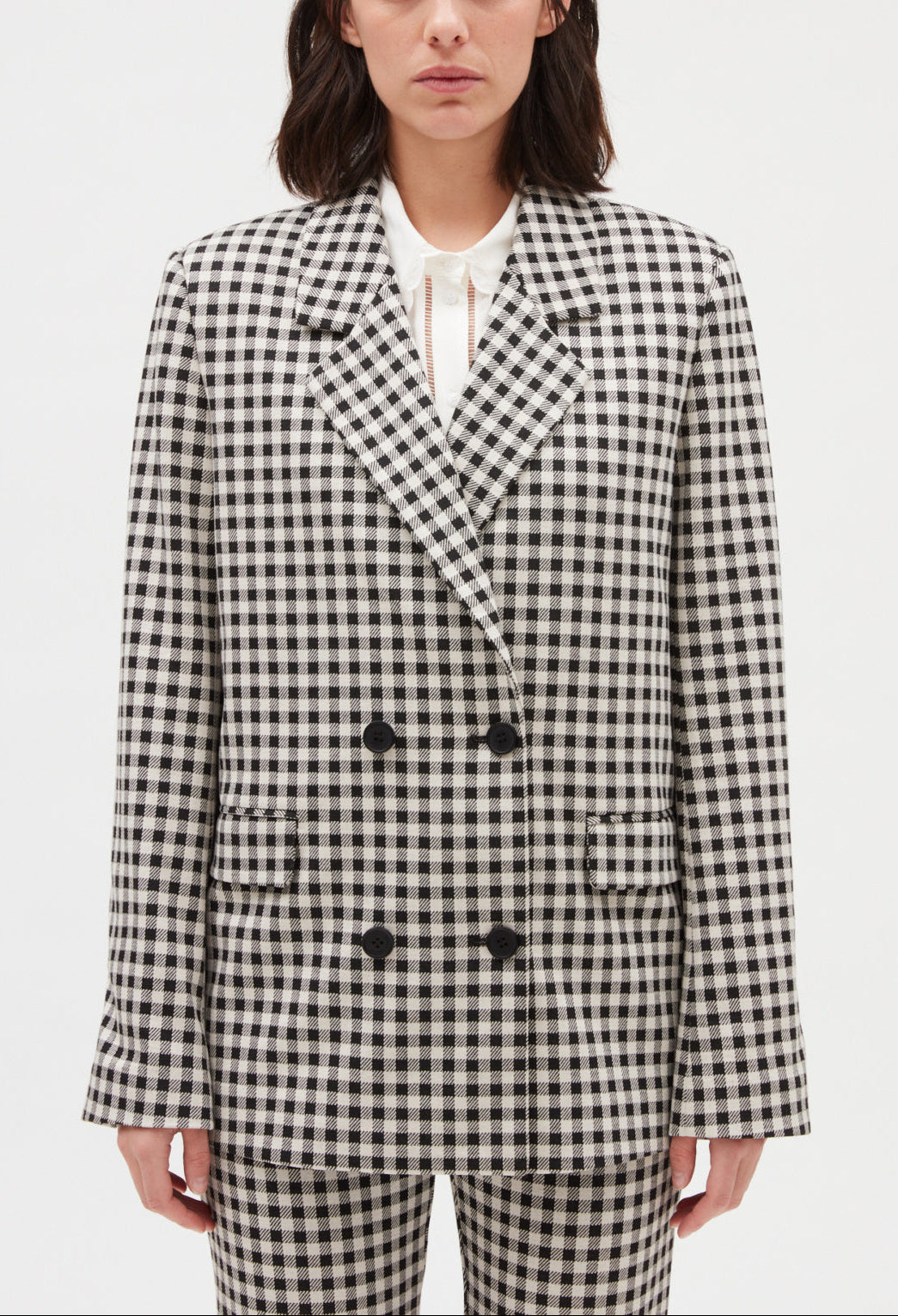 Veste tailleur vichy bicolore Faume - seconde main