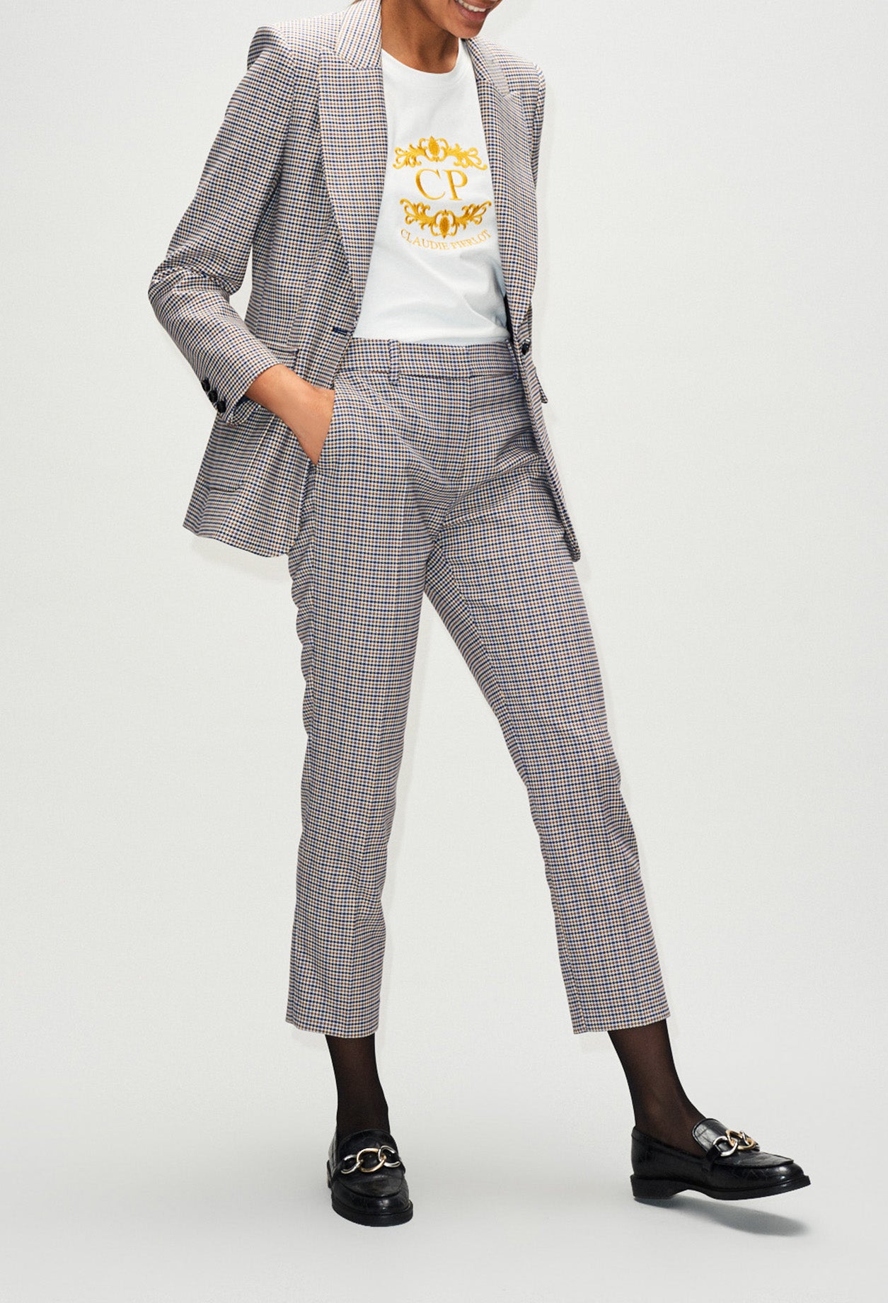 Pantalon tailleur à carreaux Faume - seconde main