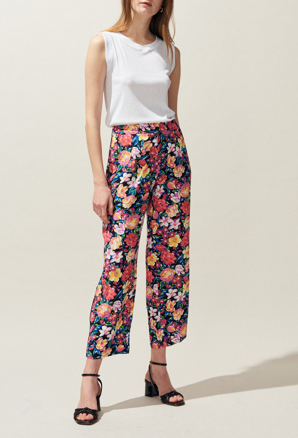 Pantalon fluide imprimé fleurs Faume - seconde main