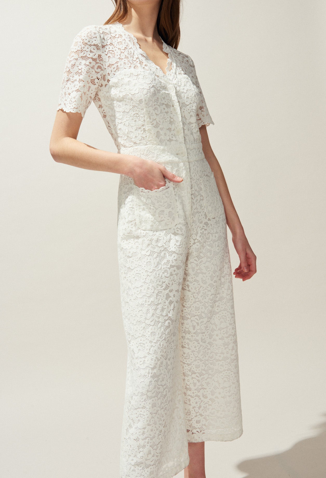 Combi-pantalon en dentelle Faume - seconde main