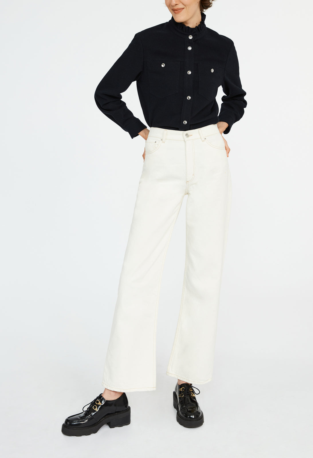 Chemise à col victorien flanelle Faume - seconde main