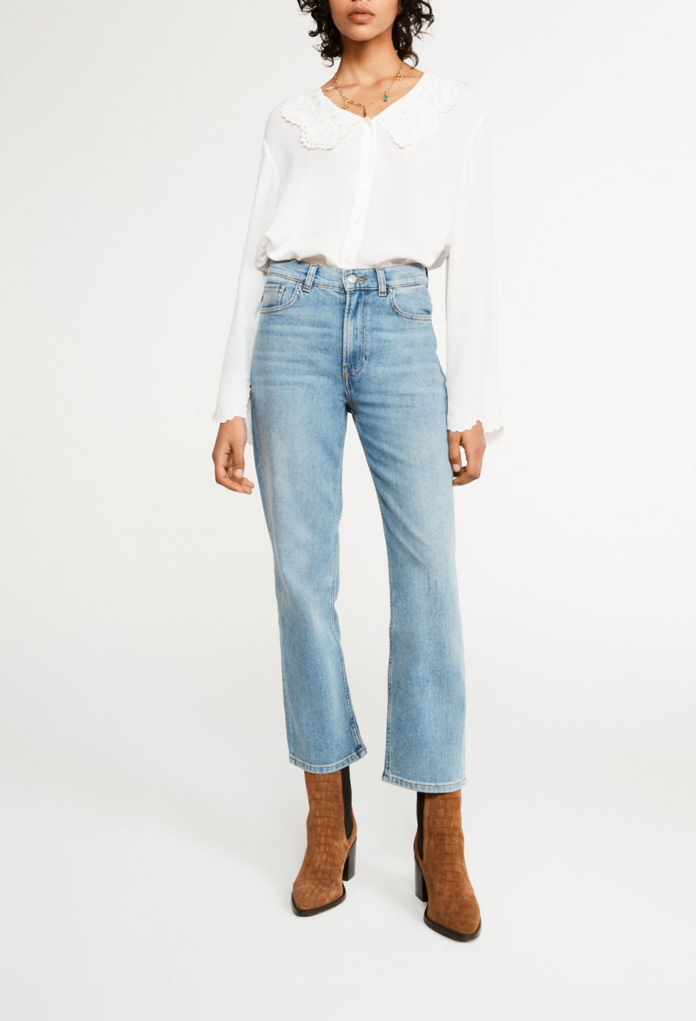 Chemise à col brodé Faume - seconde main