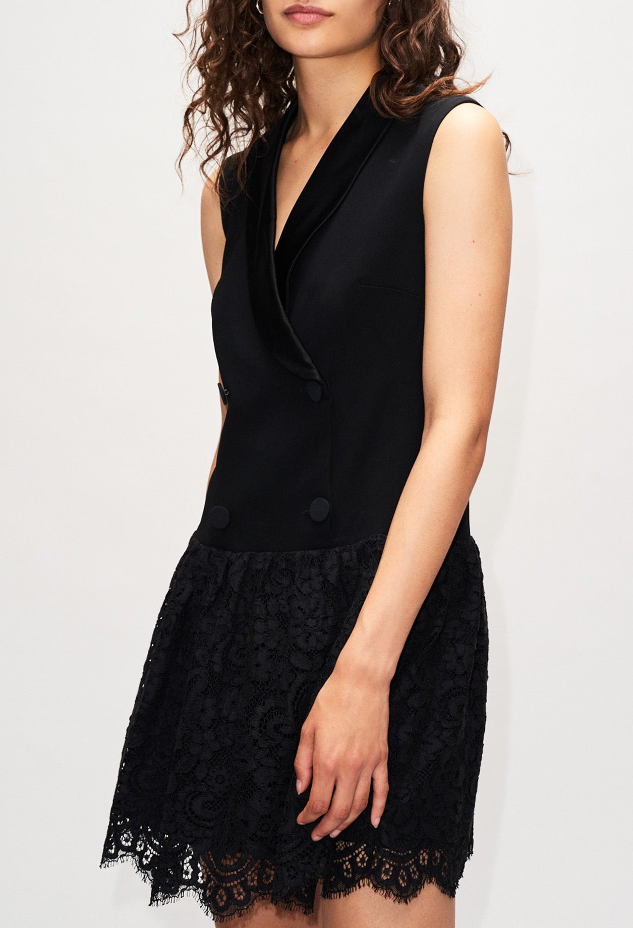 Robe sans manche à jupe dentelle Faume - seconde main