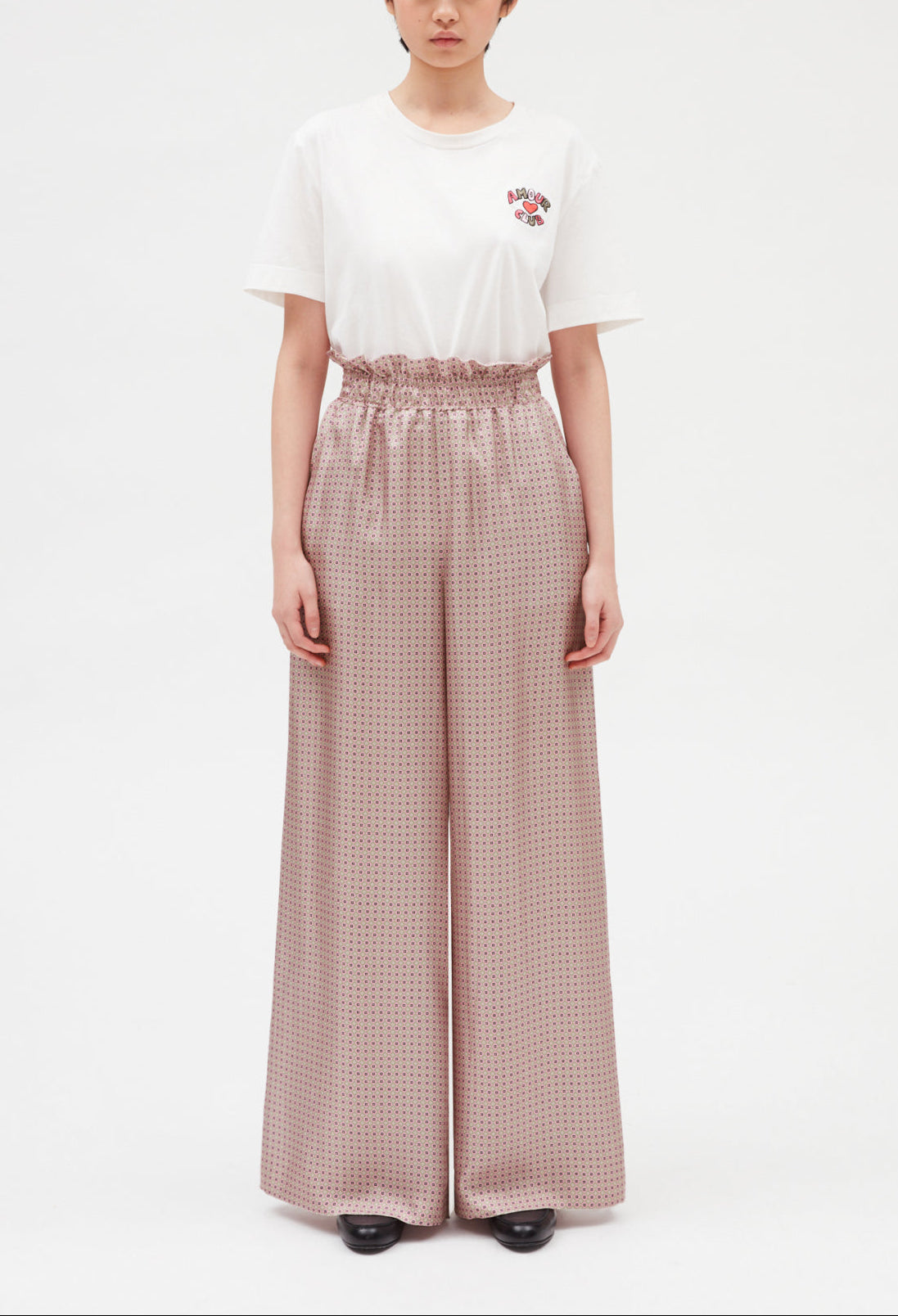 Pantalon large soie rose Faume - seconde main