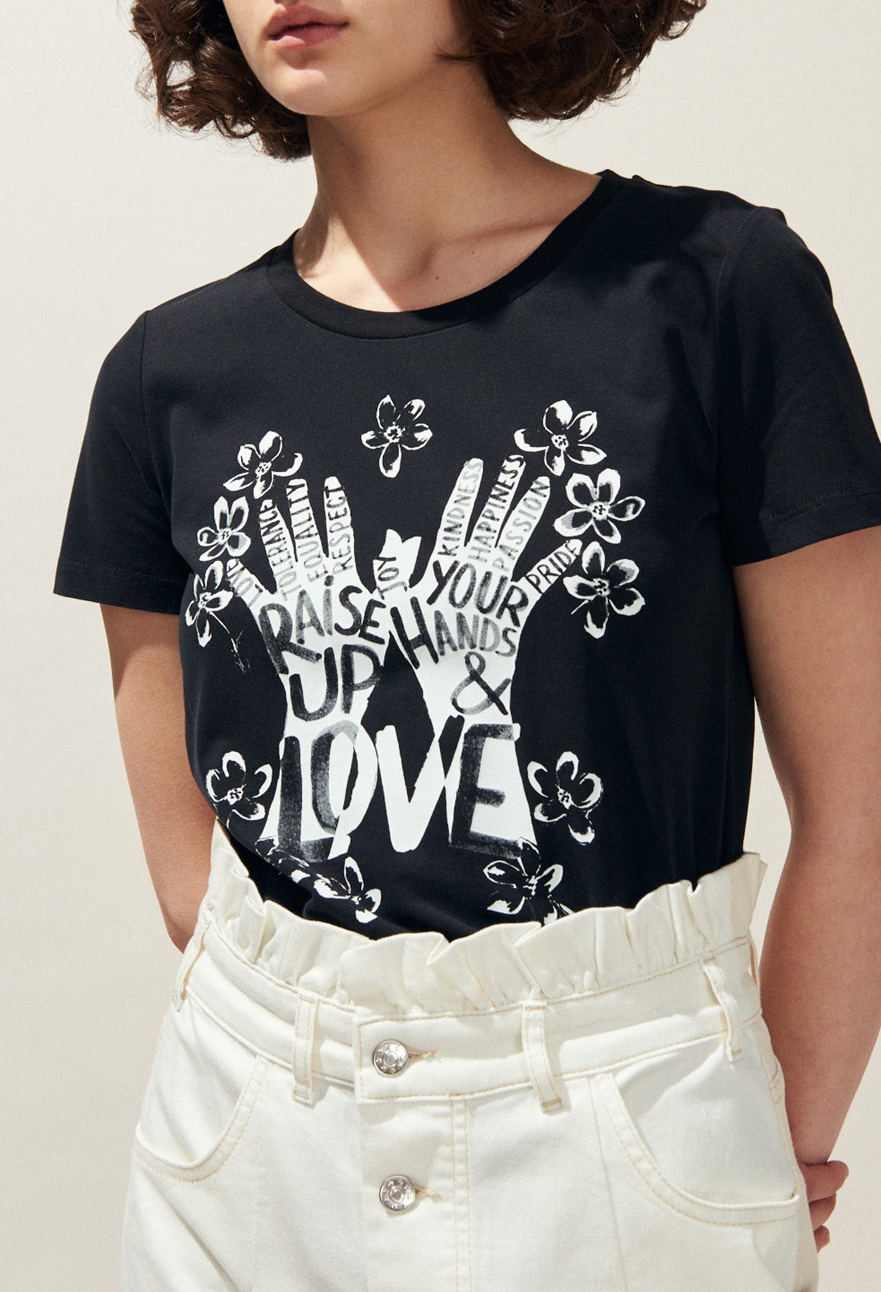 T shirt sérigraphié noir Faume - seconde main