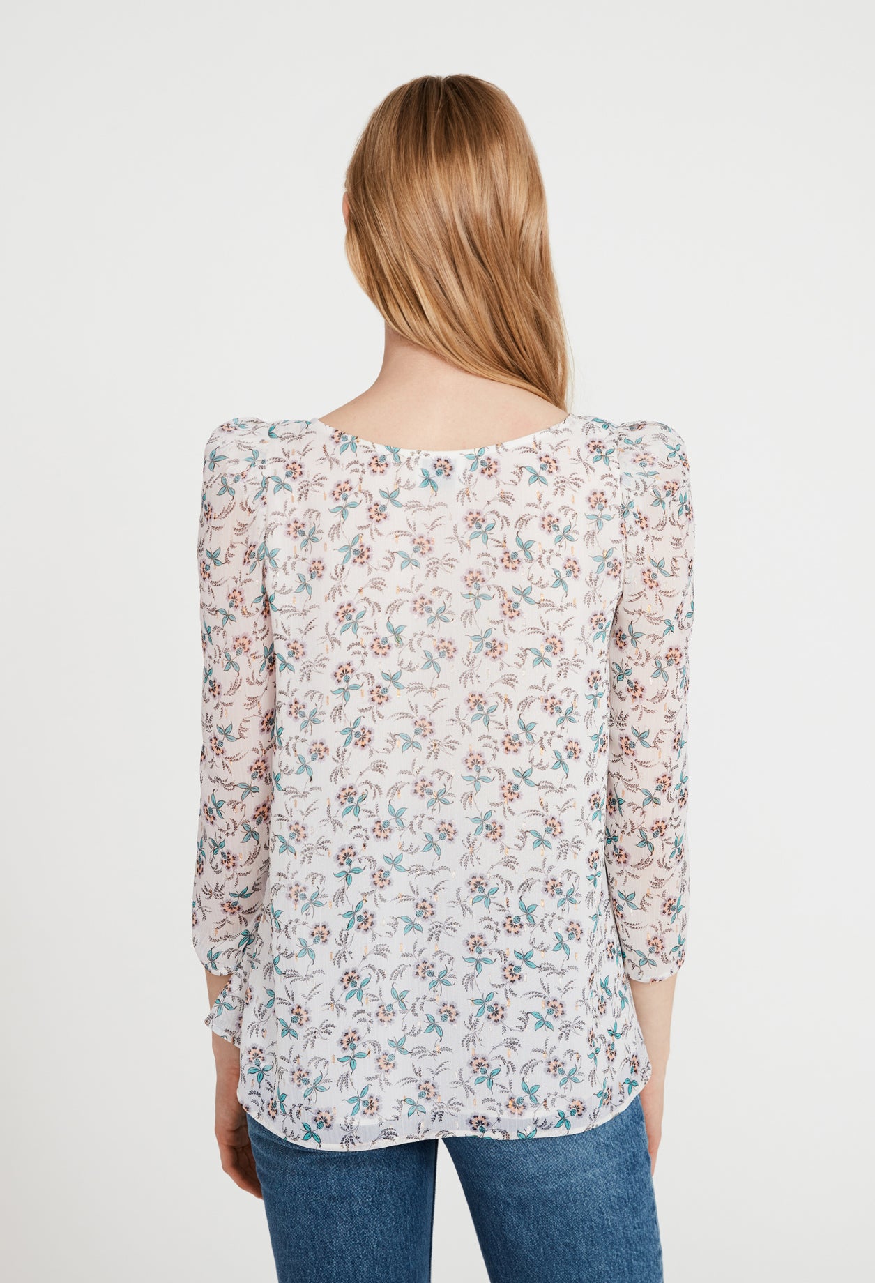 Chemise imprimé floral métallisé Faume - seconde main