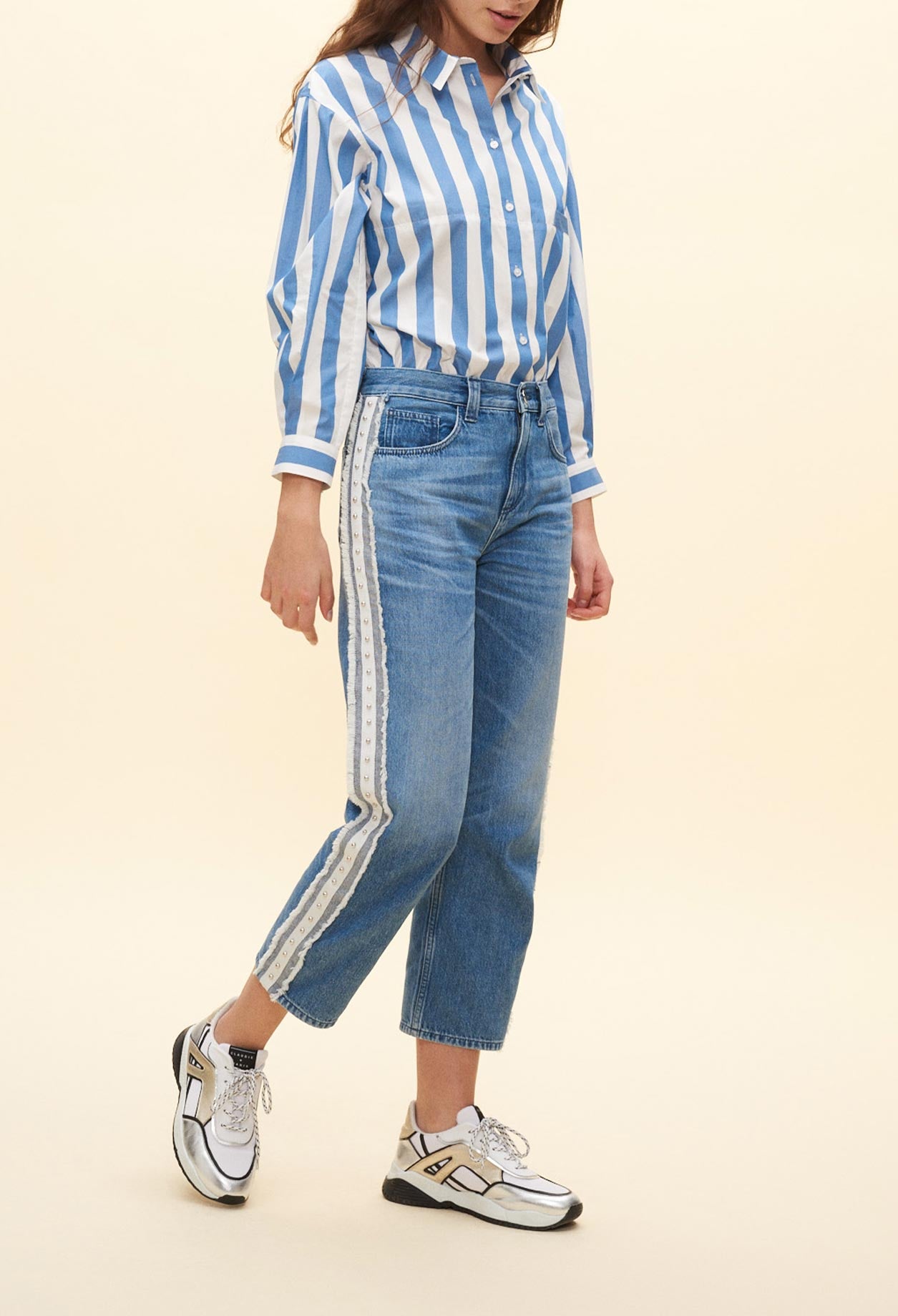 Jean à bandes contrastantes Faume - seconde main