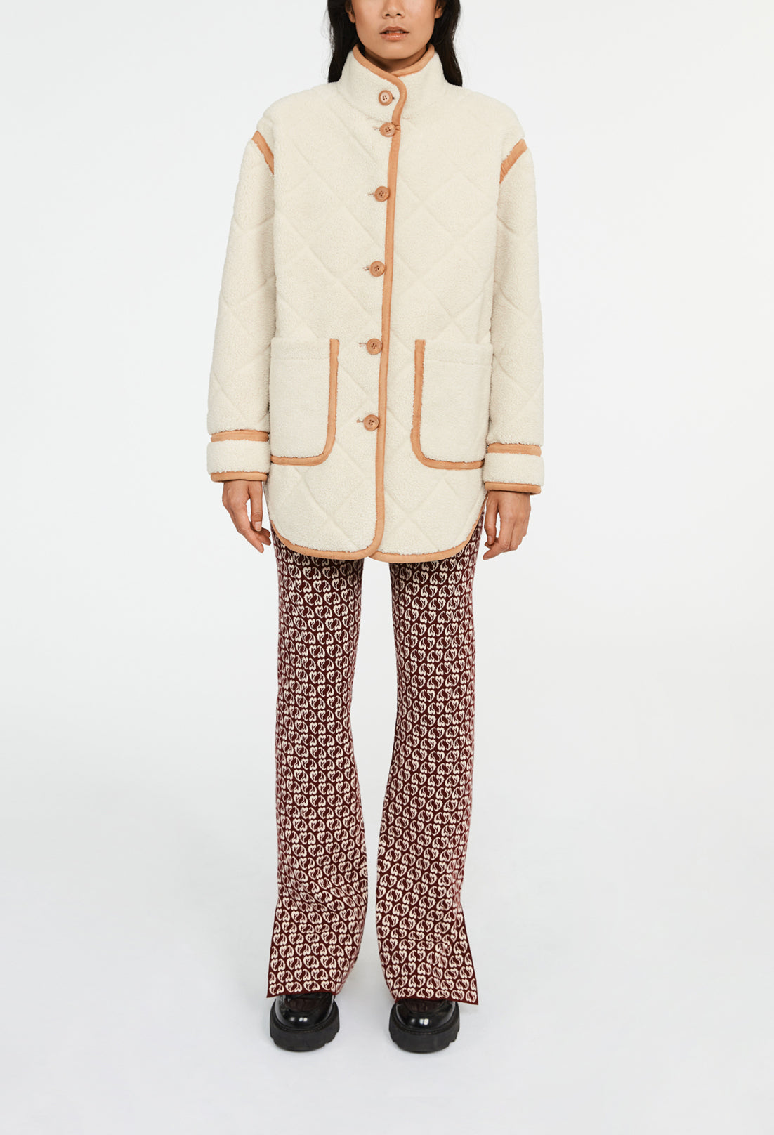 Manteau effet peau lainée Faume - seconde main