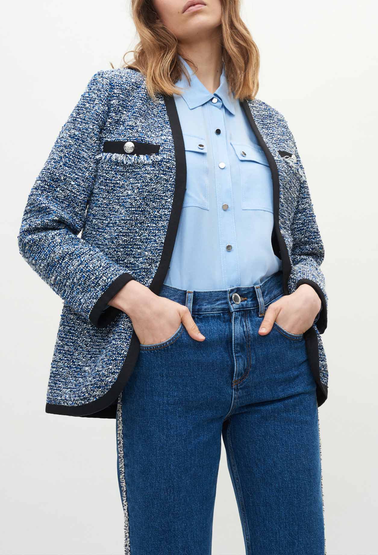 Veste tweed à galons Faume - seconde main