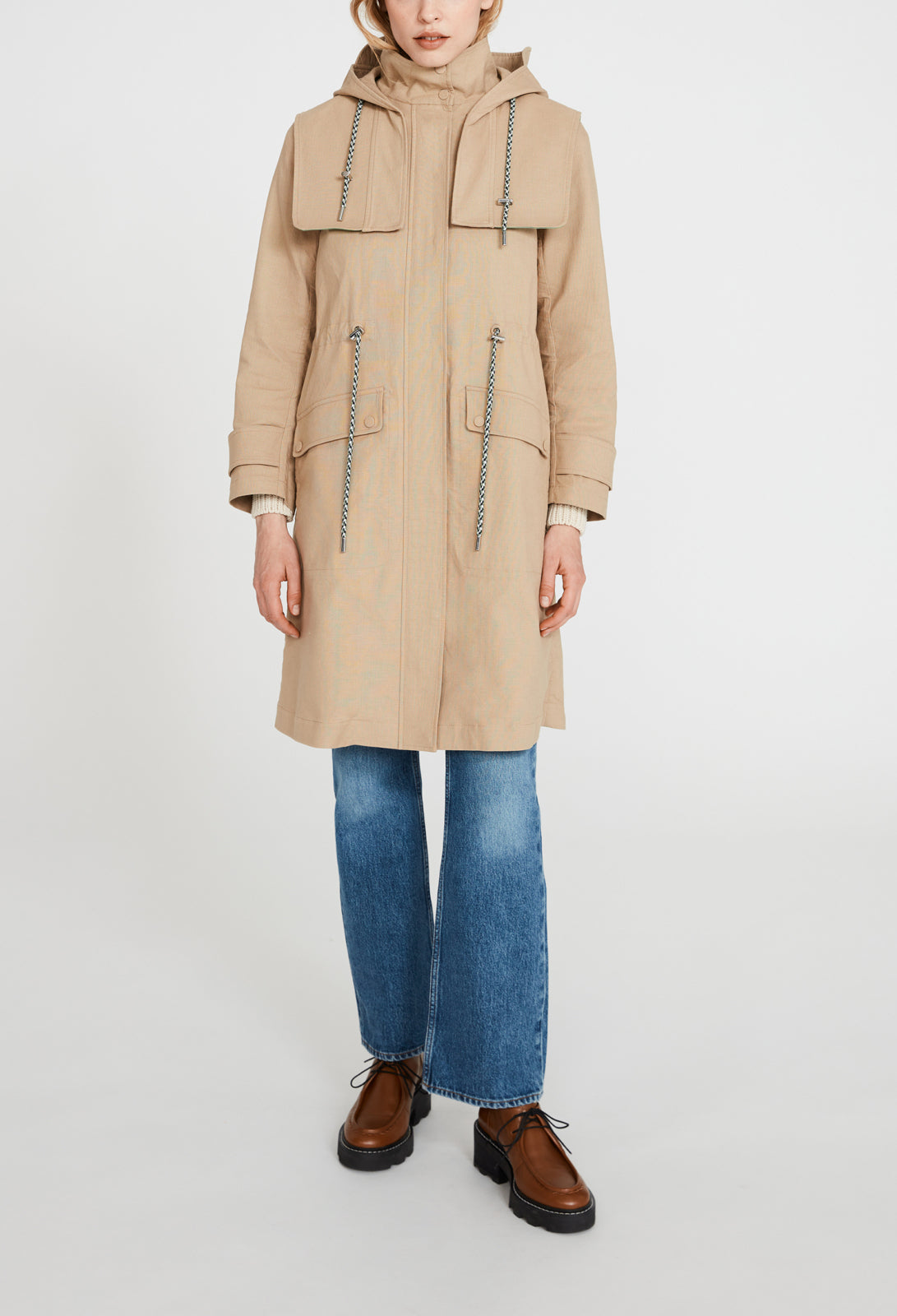 Trench long à capuche Faume - seconde main