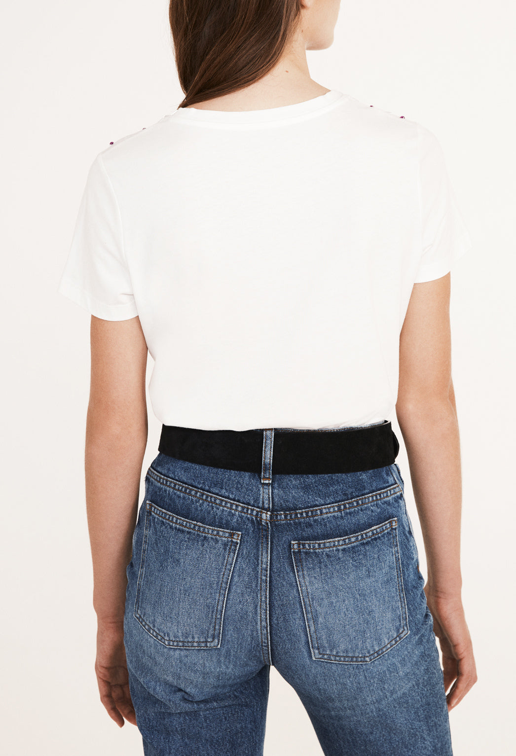 T-shirt blanc à strass Faume - seconde main