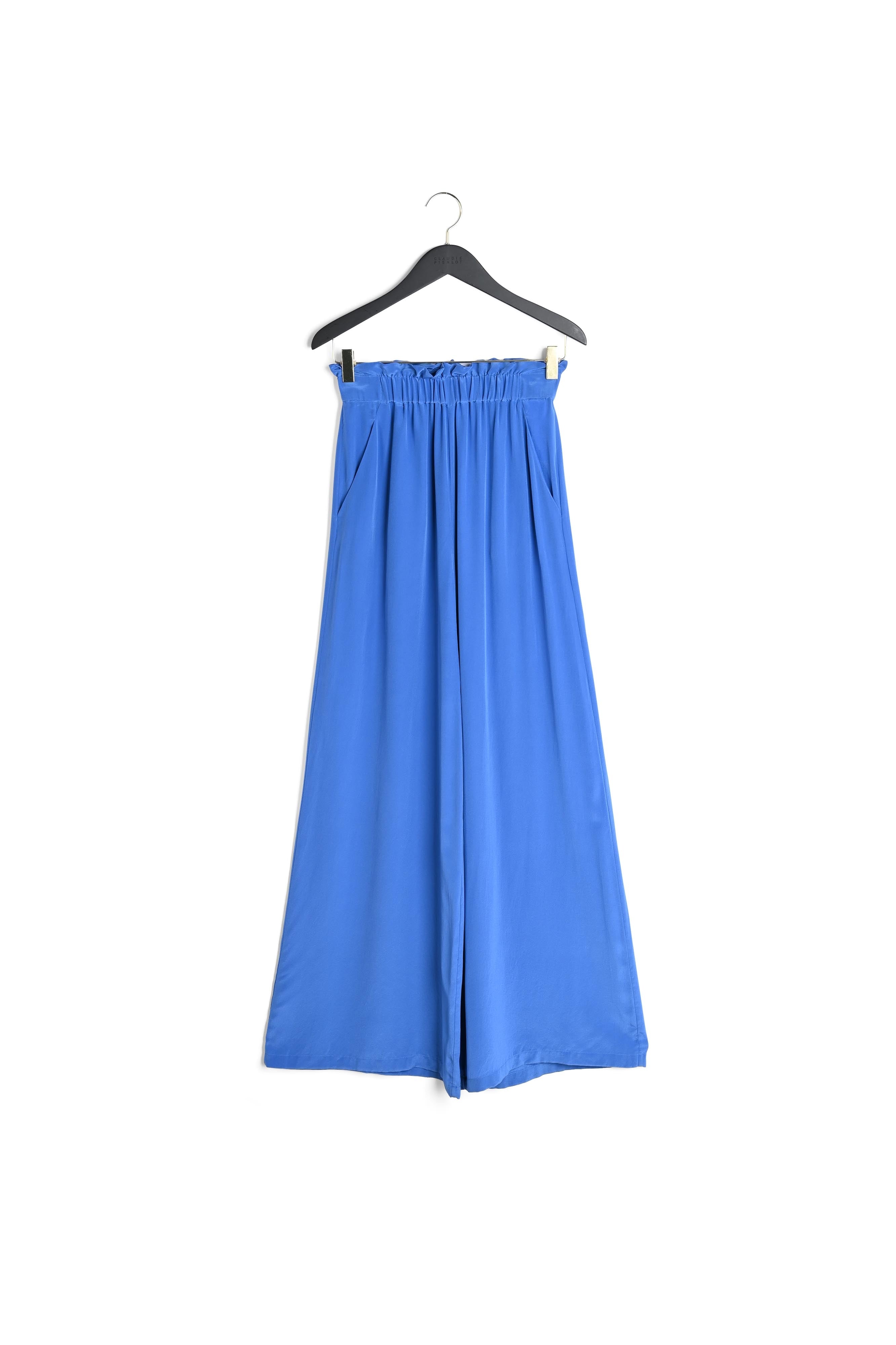 Pantalon soie bleu Faume - seconde main