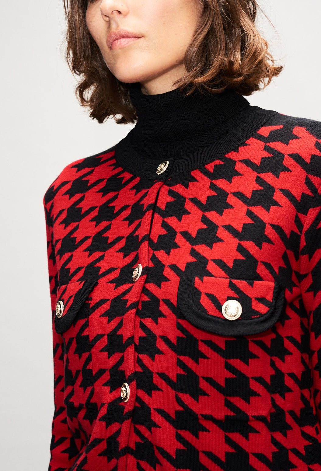 Cardigan bicolore pied de coq Faume - seconde main