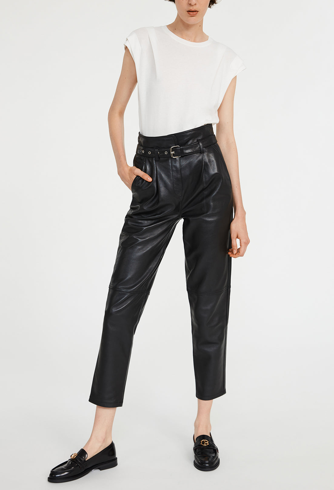 Pantalon noir cuir Faume - seconde main