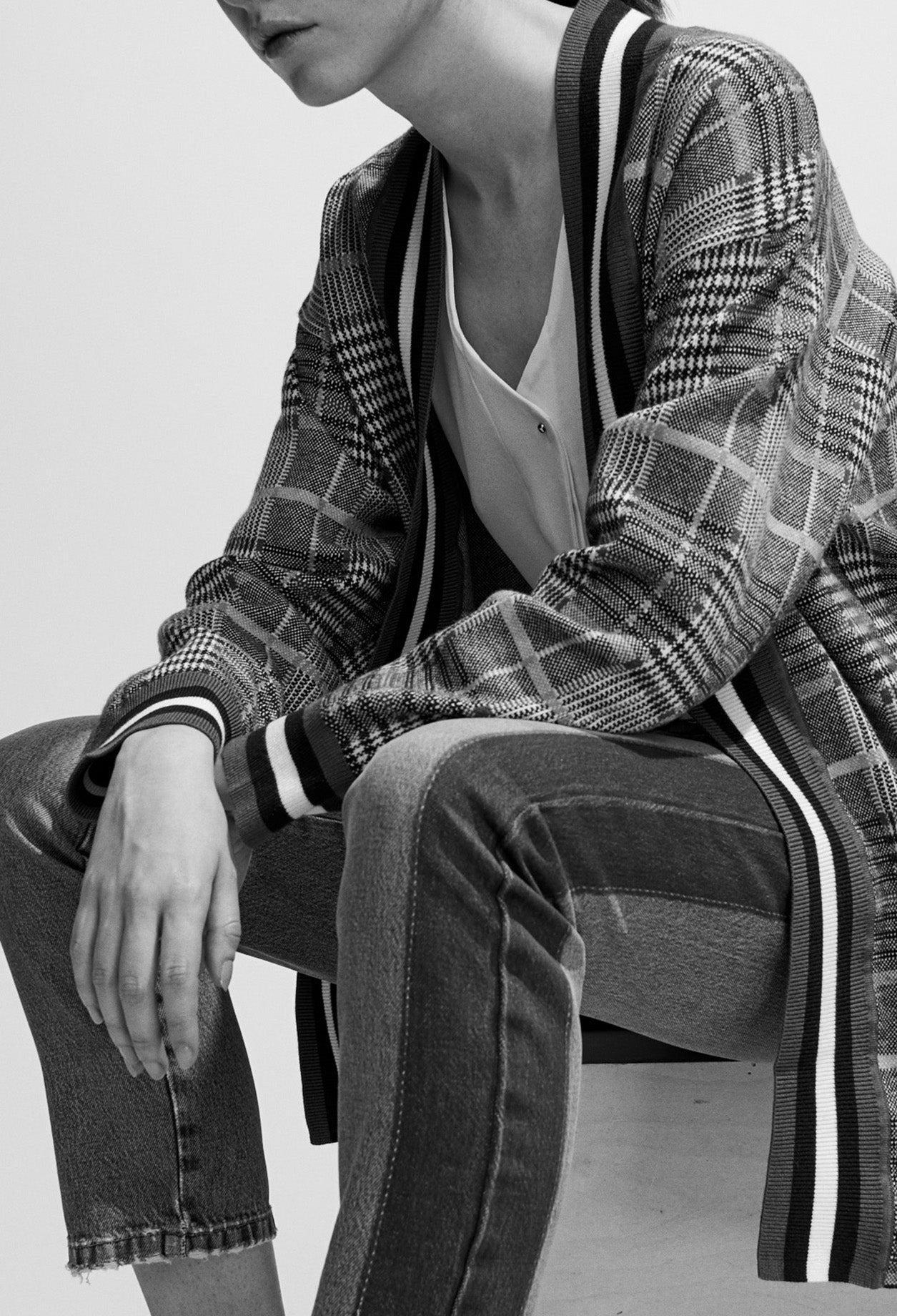 Cardigan oversize motif prince de galles Faume - seconde main