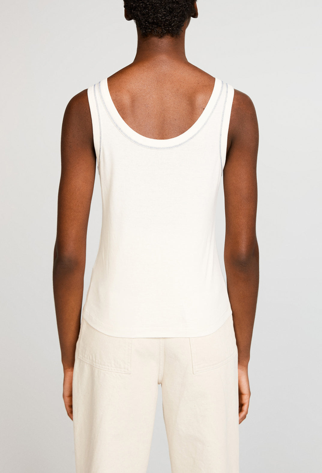 Débardeur surpiqué en coton biologique Faume - seconde main