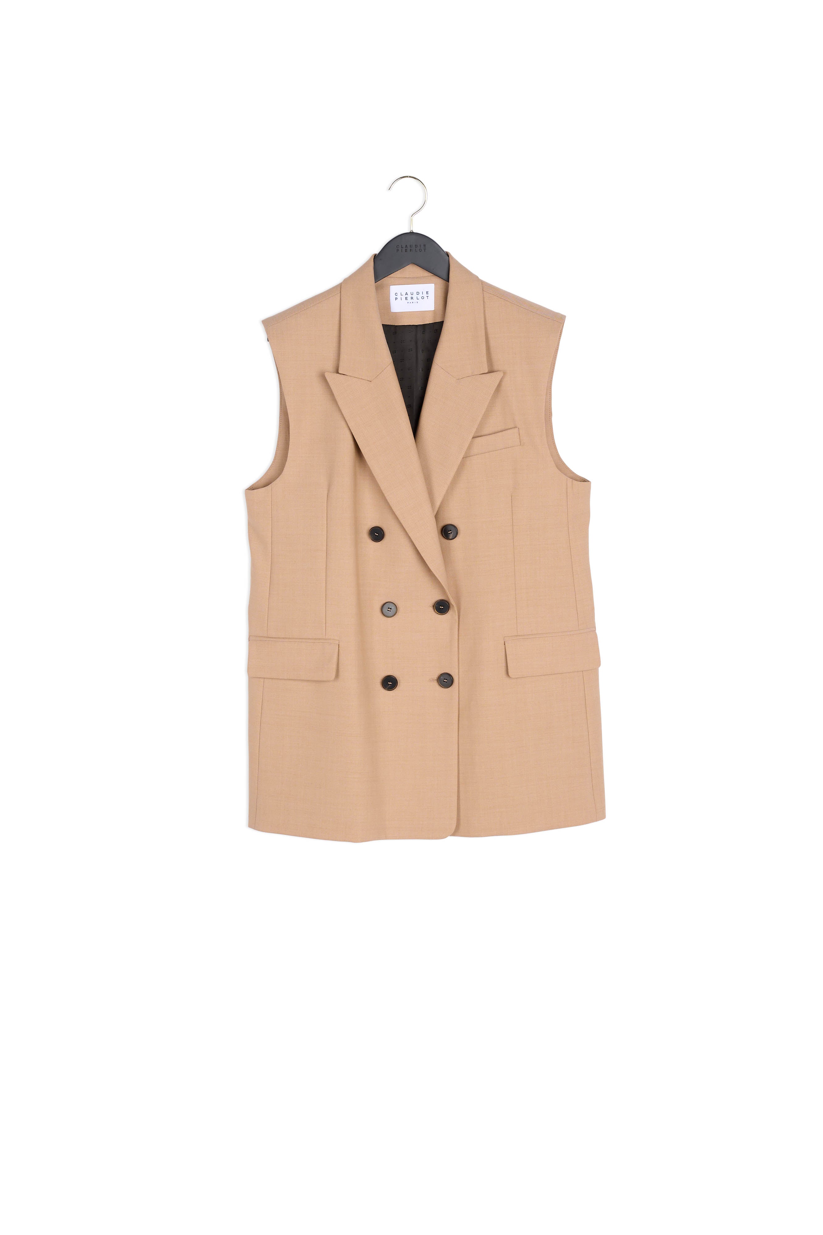 Veste sans manches en laine traçable Faume - seconde main