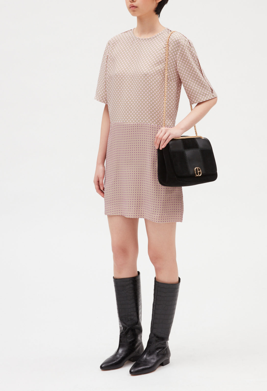 Robe courte imprimée rose Faume - seconde main