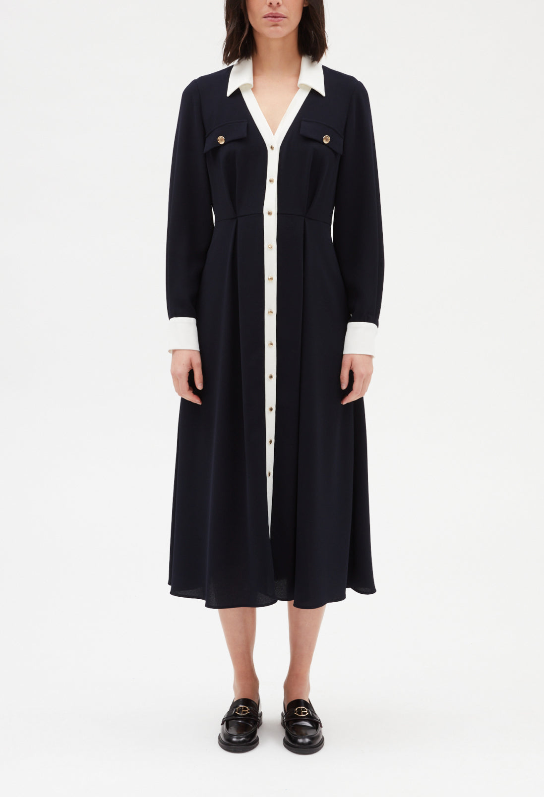 Robe midi marine Faume - seconde main