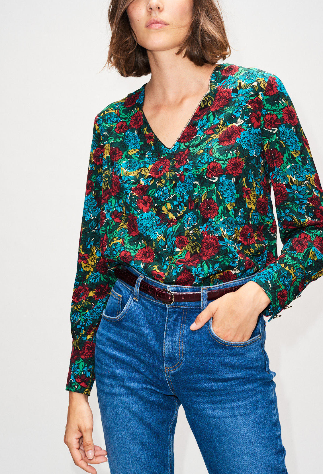 Top imprimé fleuri Faume - seconde main