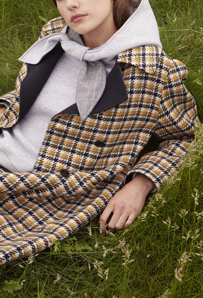 Sweat a capuche motif carreaux Faume - seconde main