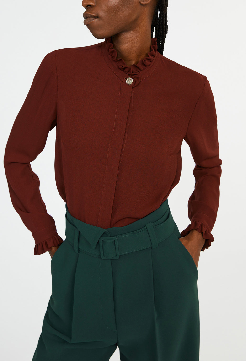 Pantalon tailleur ceinturé Faume - seconde main