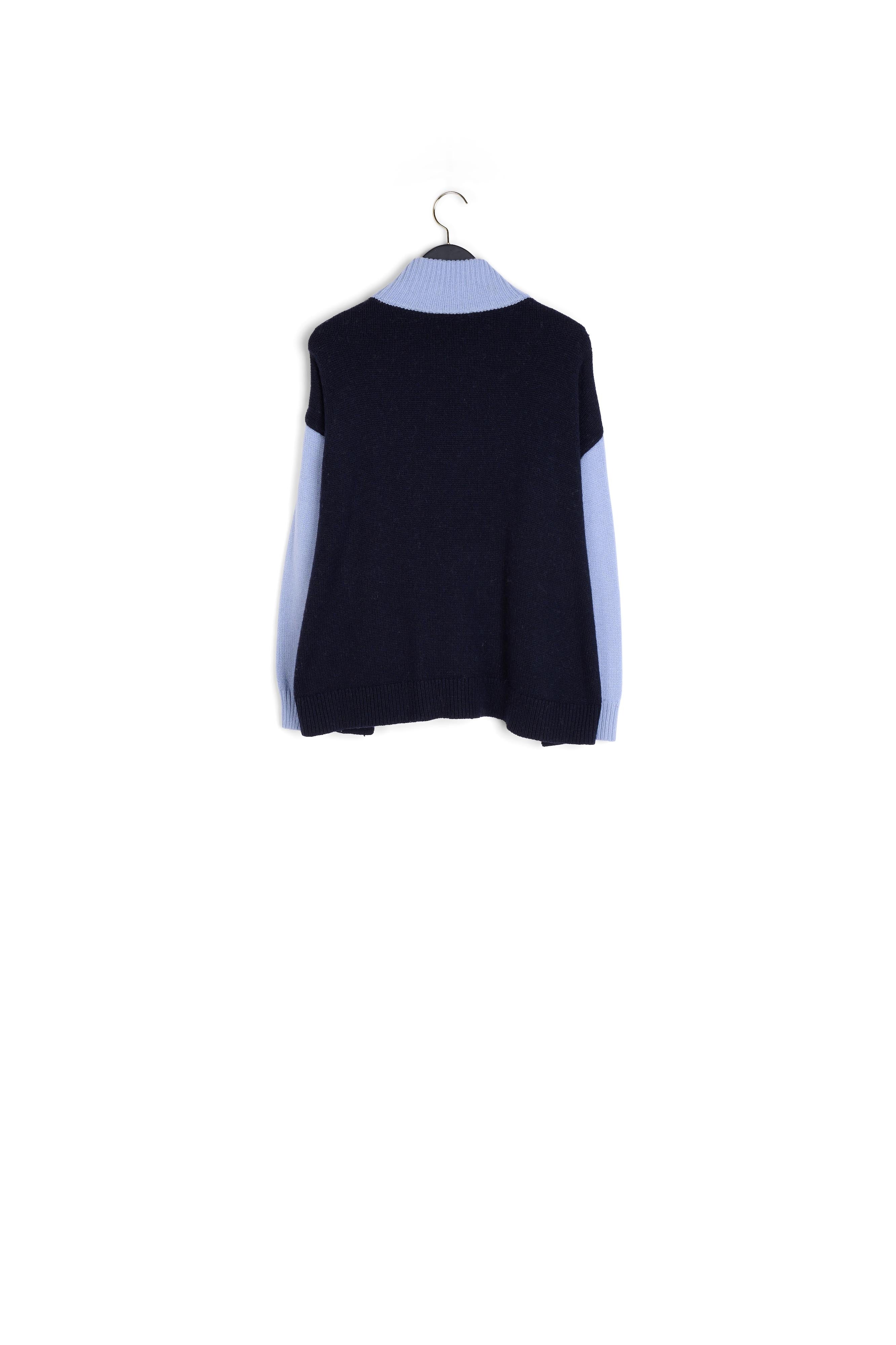 Pull à col cheminée bicolore Faume - seconde main