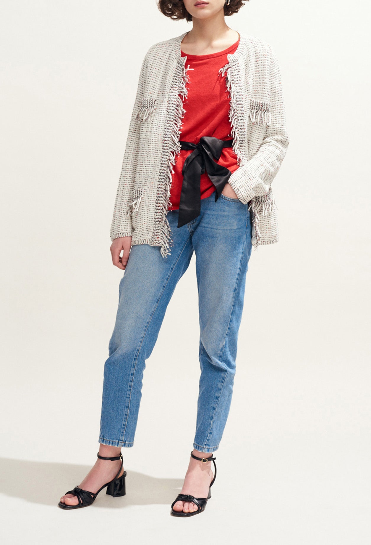 T-shirt en lin ceinturé Faume - seconde main