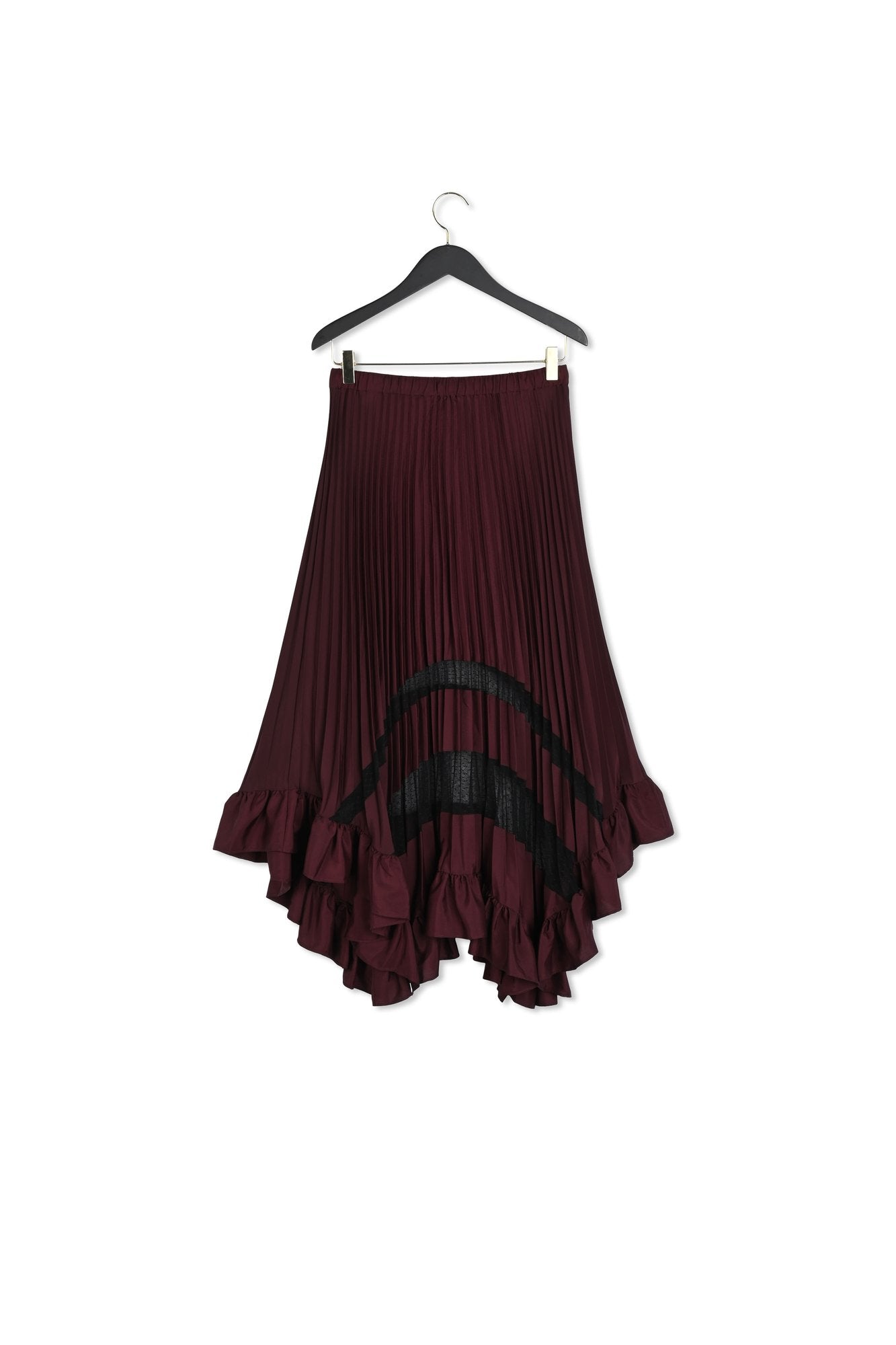 Jupe mi-longue plissée volants Faume - seconde main