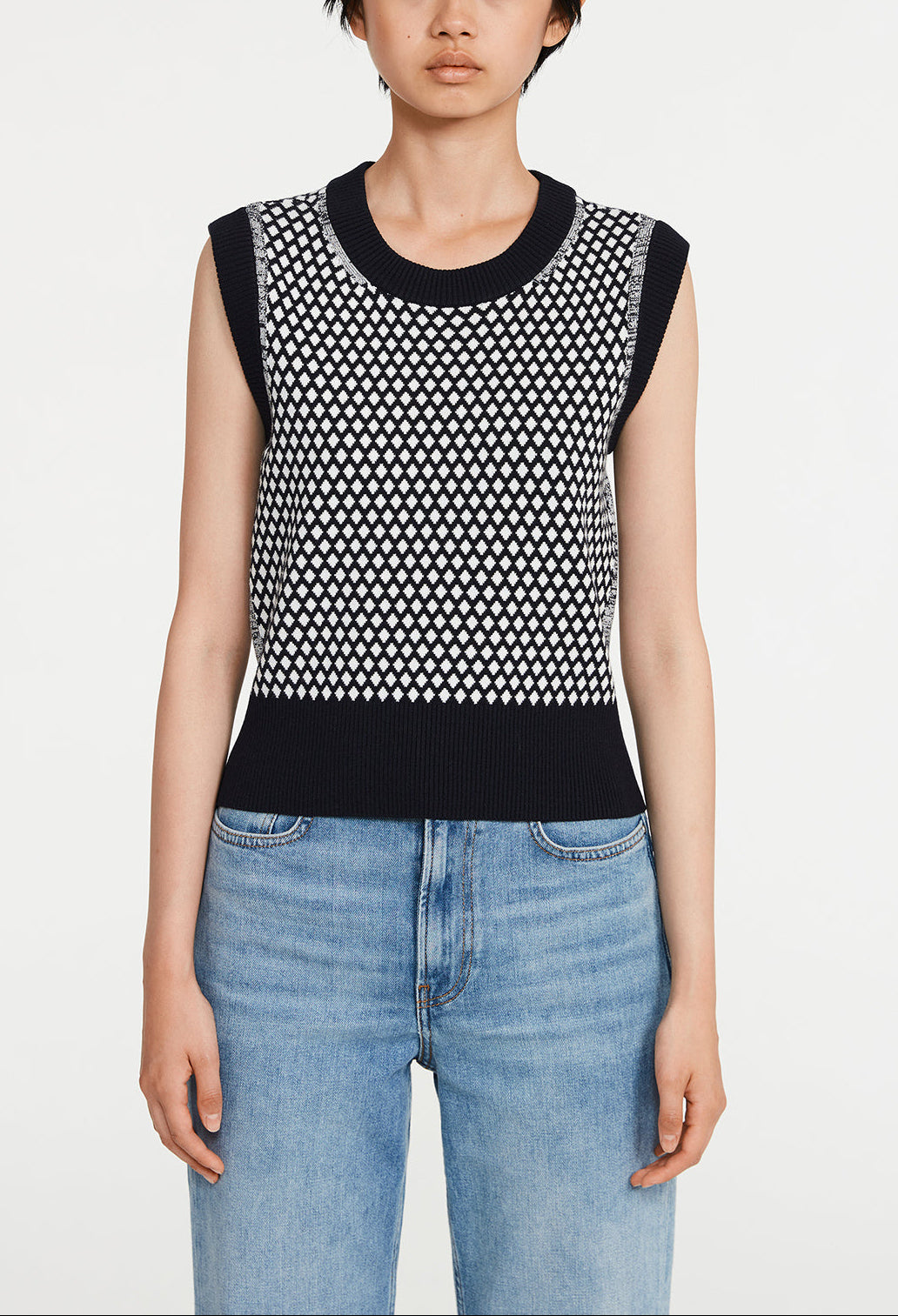 Pull sans manche à motifs graphiques Faume - seconde main