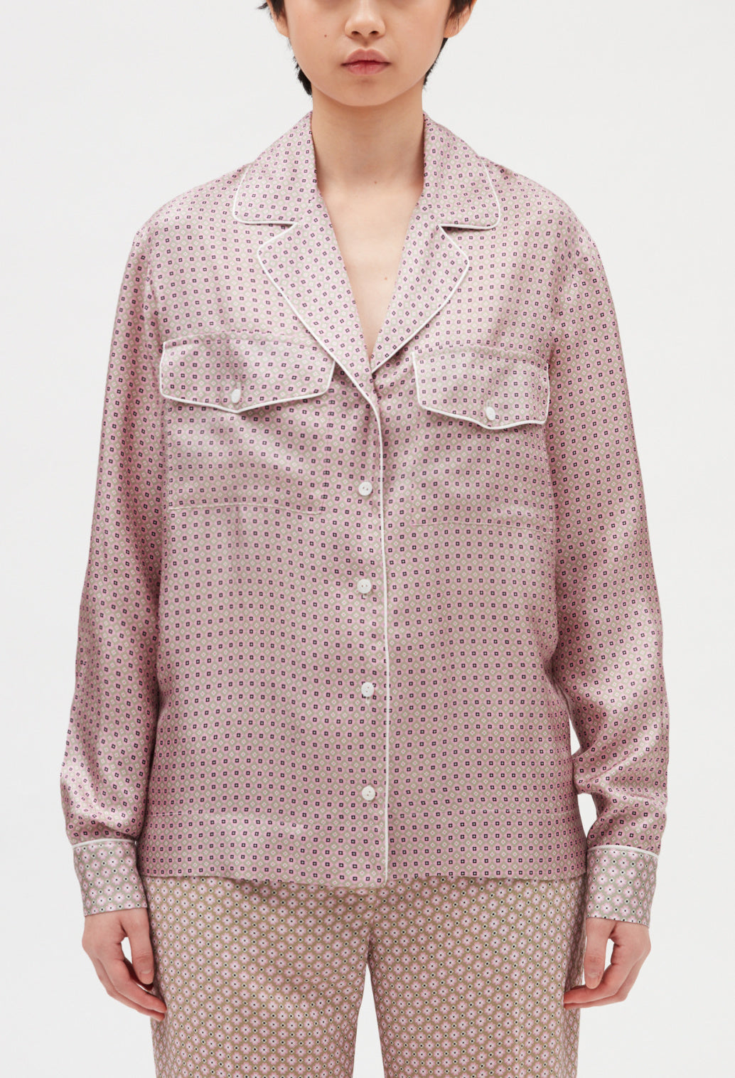 Chemise soie rose poudré Faume - seconde main