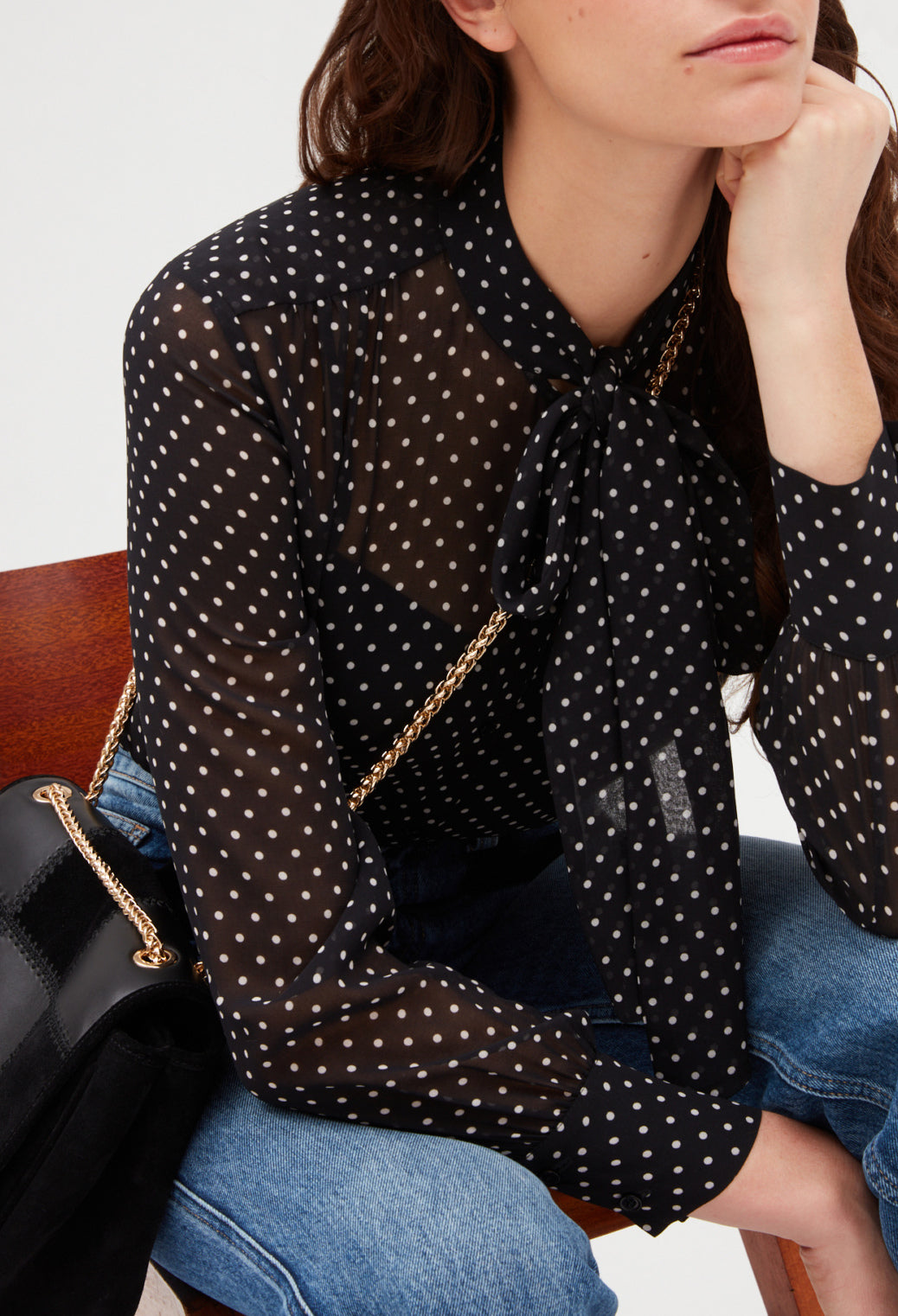 Chemisier lavallière pois Faume - seconde main