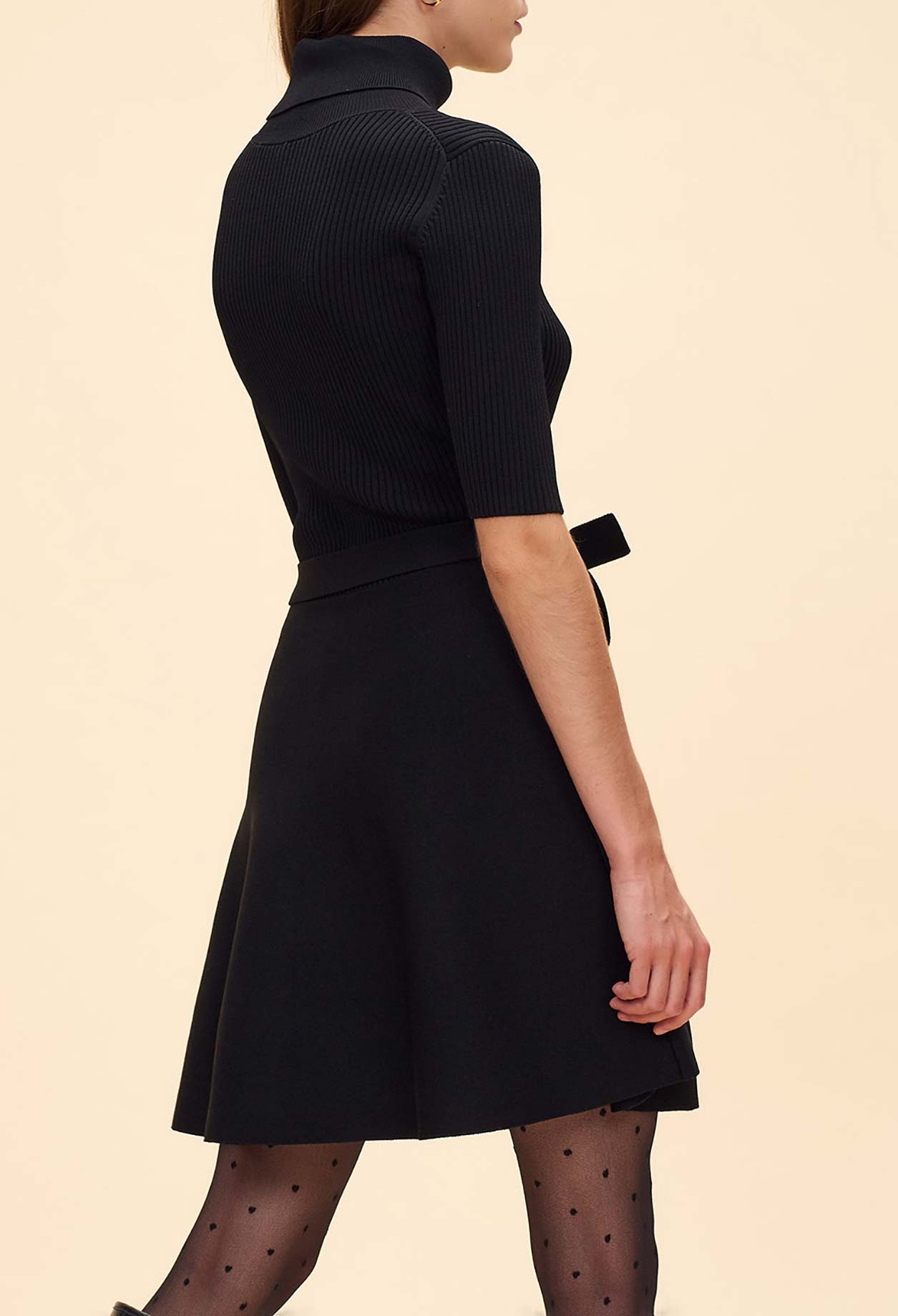 Robe maille col roulé ceinturée Faume - seconde main