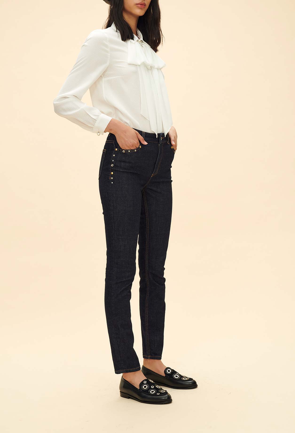 Jean slim brut détails studs Faume - seconde main