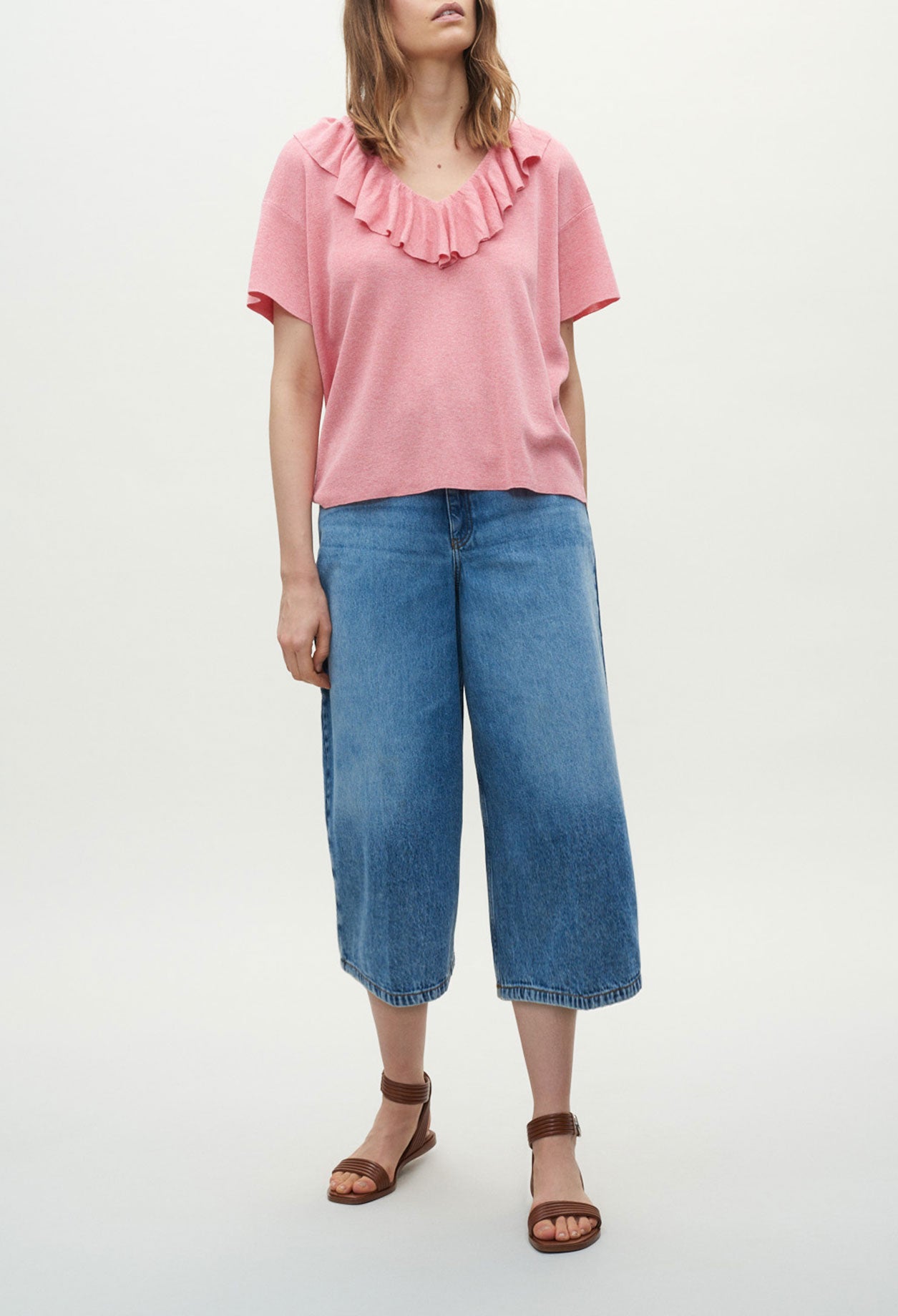 Pull à manches courtes volanté Faume - seconde main