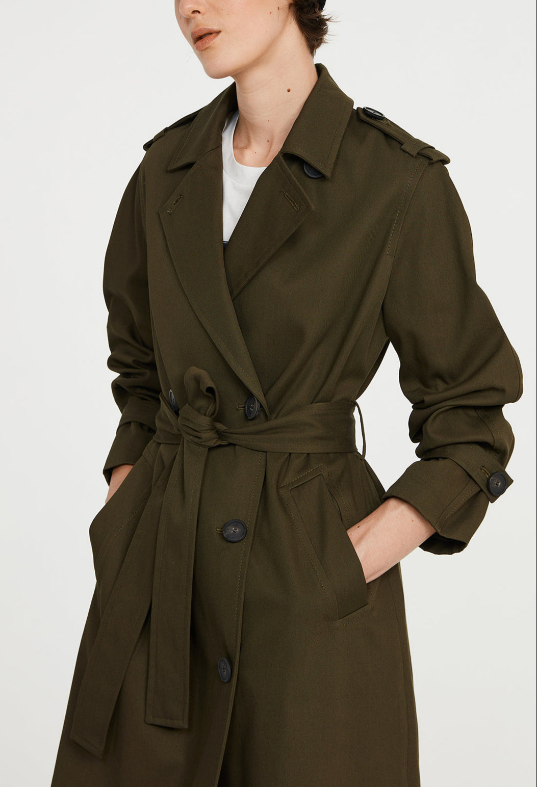 trench long kaki Faume - seconde main